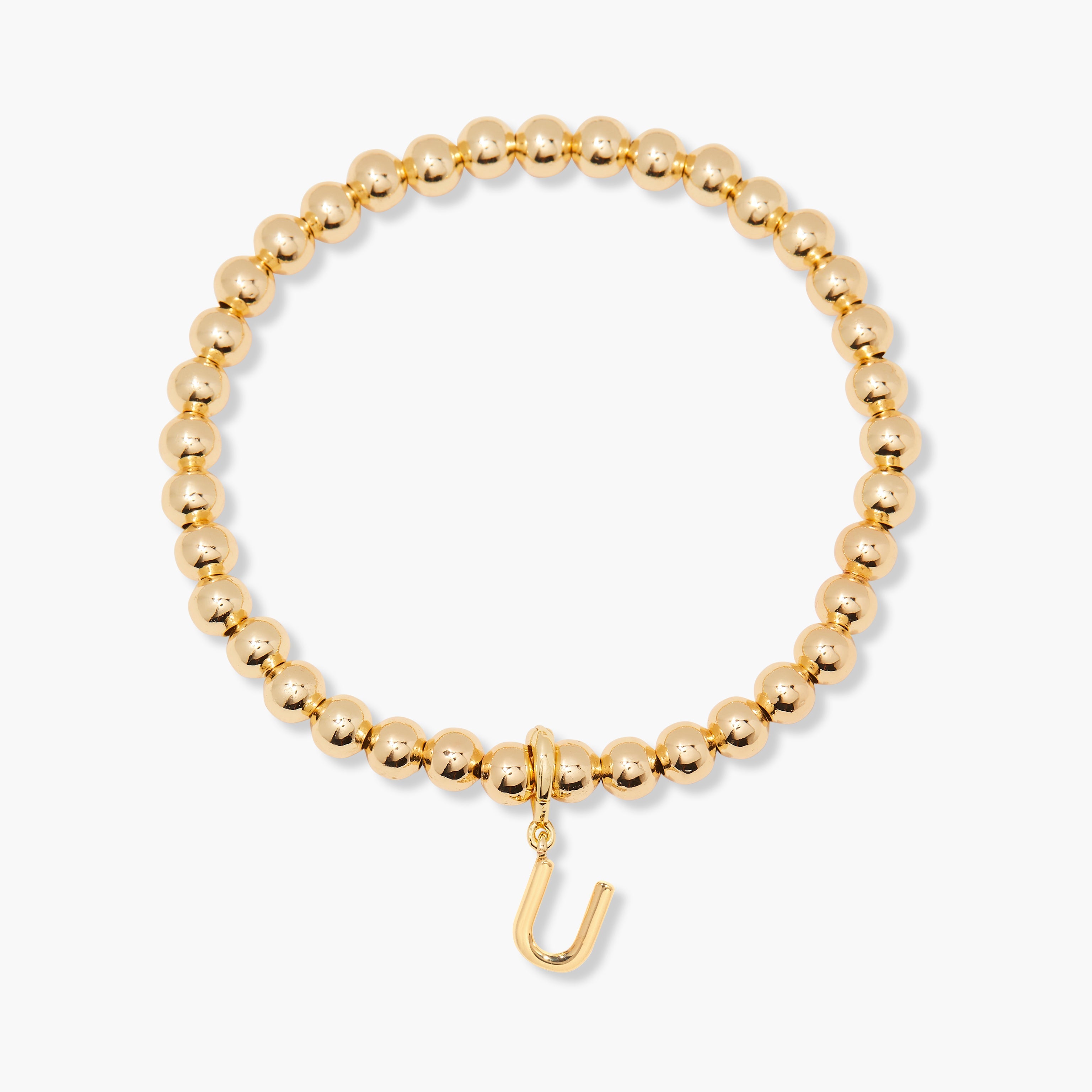 14K Gold Aureline Initial Bead Bracelet