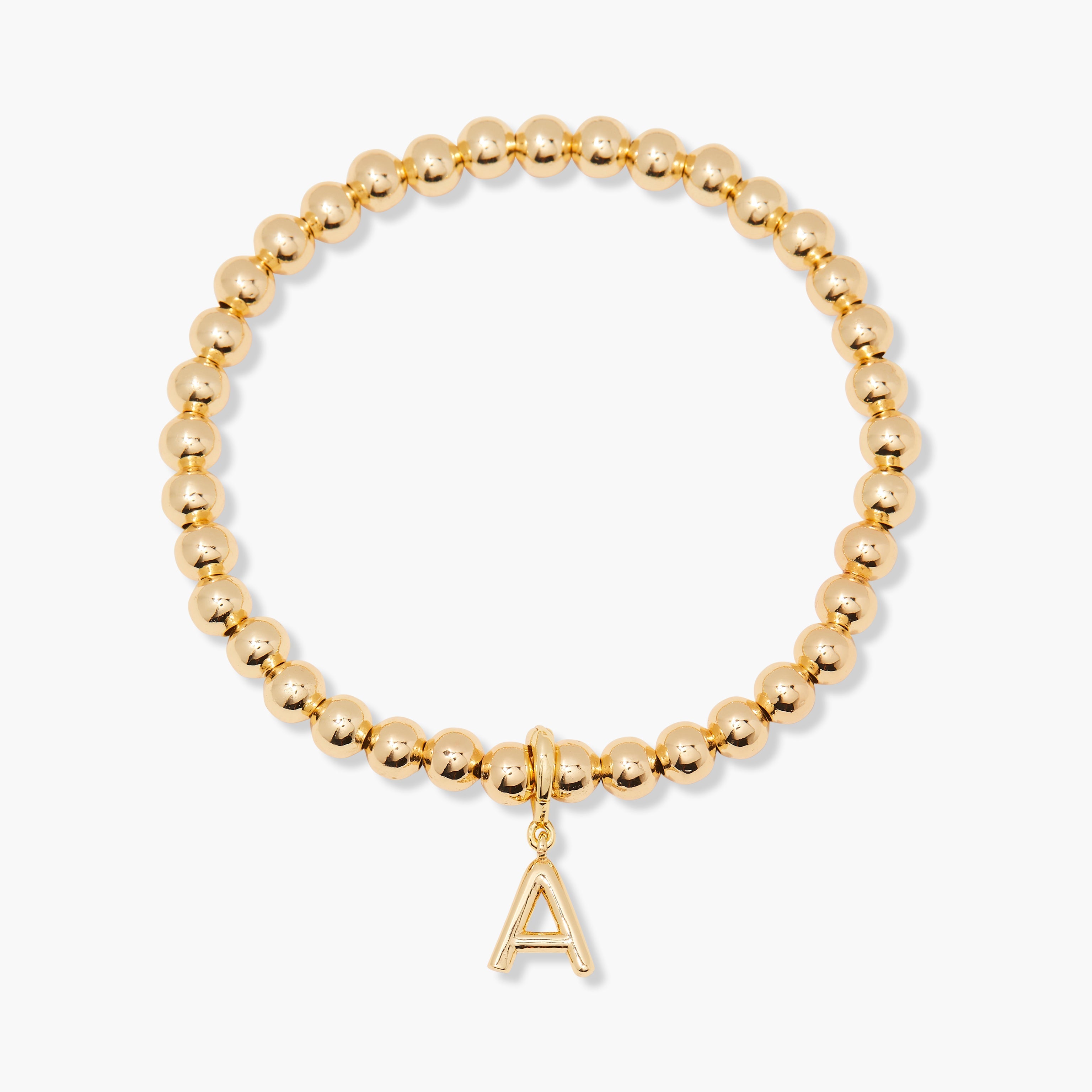14K Gold Aureline Initial Bead Bracelet