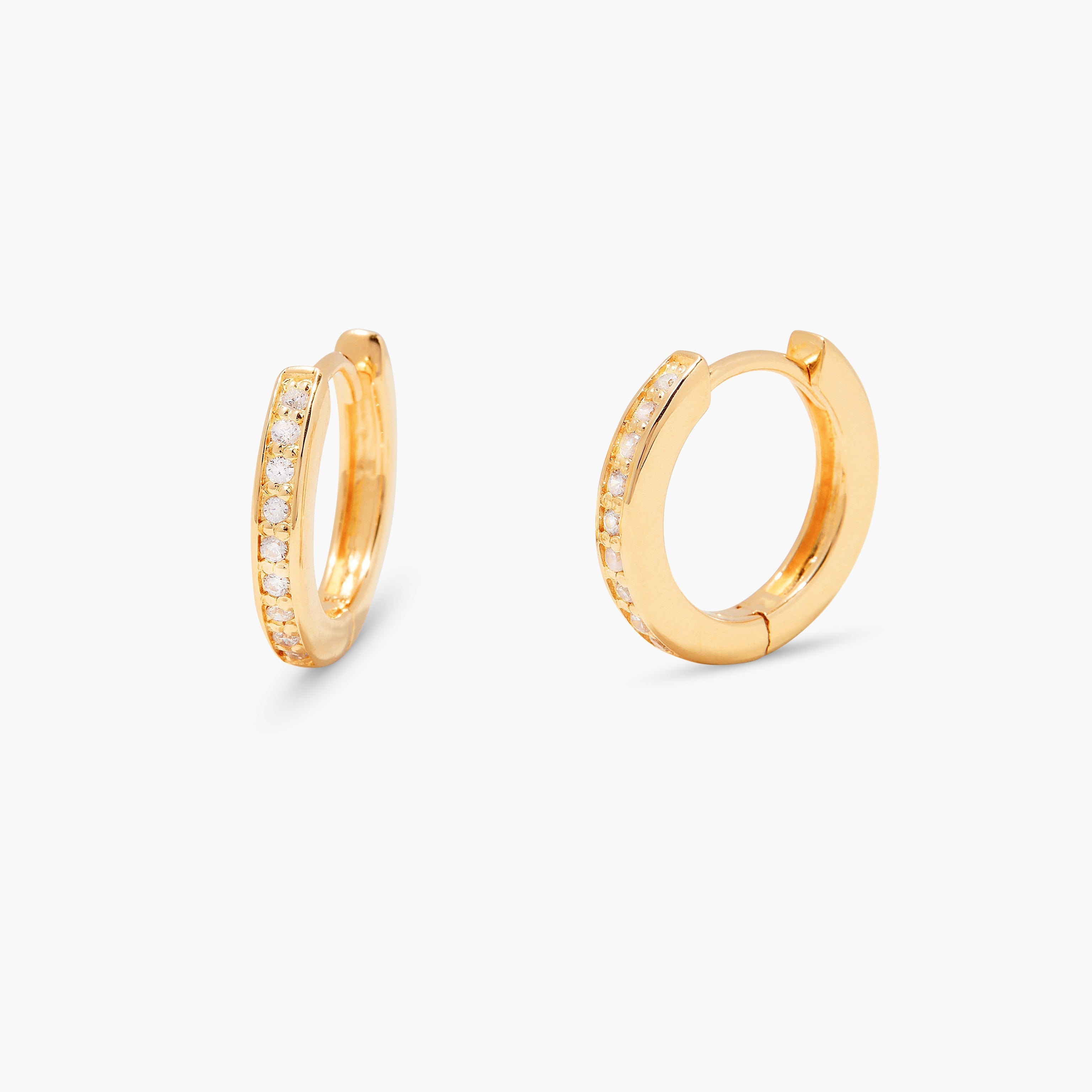 14K Gold Aureline Crystal Hoops