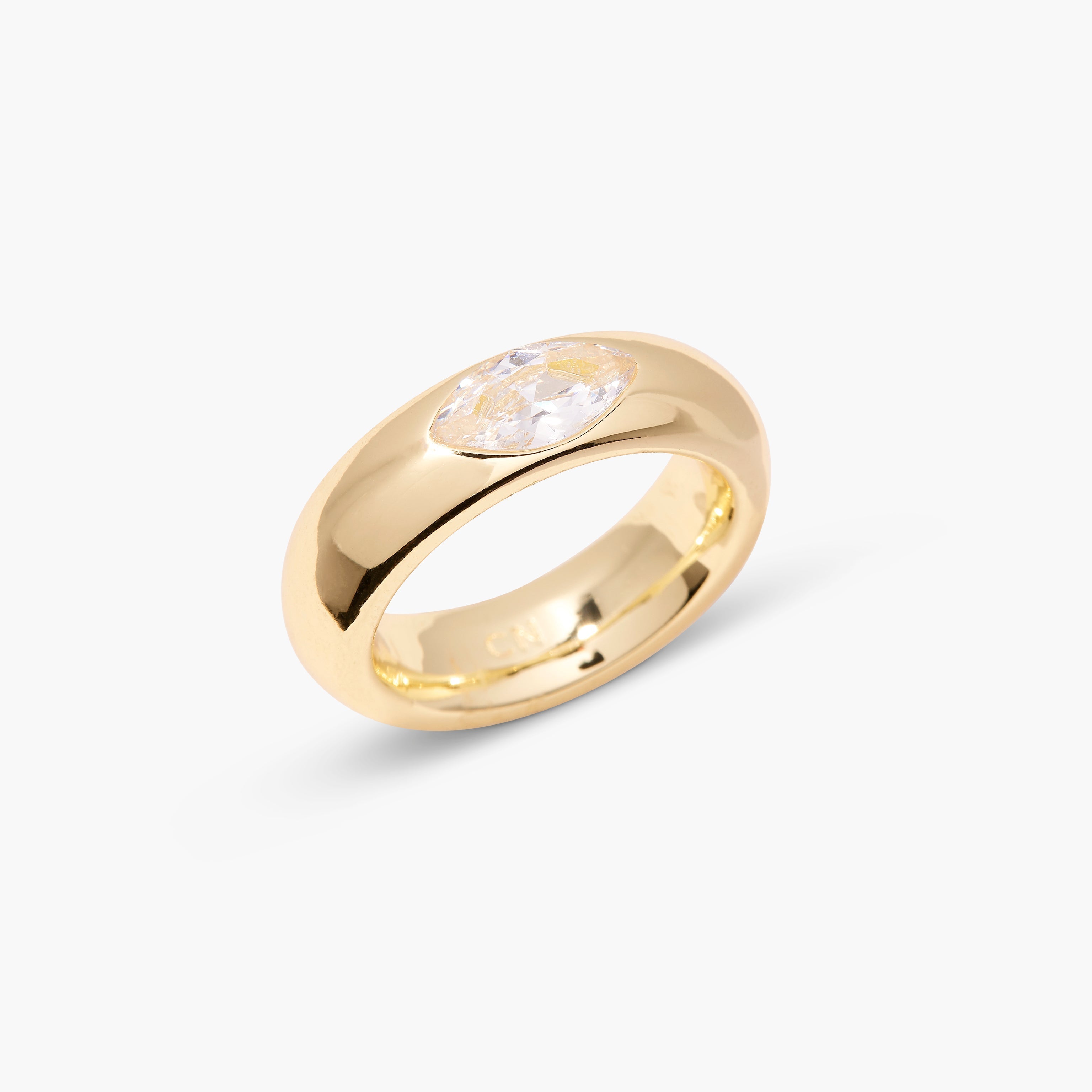 14K Gold Marquise Glow Band Ring