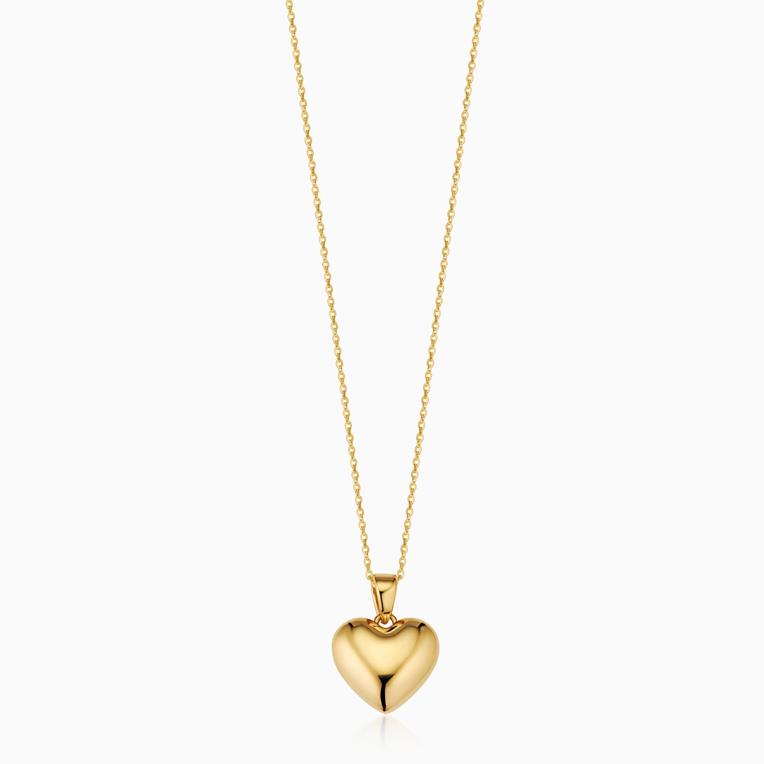10K Gold Lovely Heart Pendant Necklace