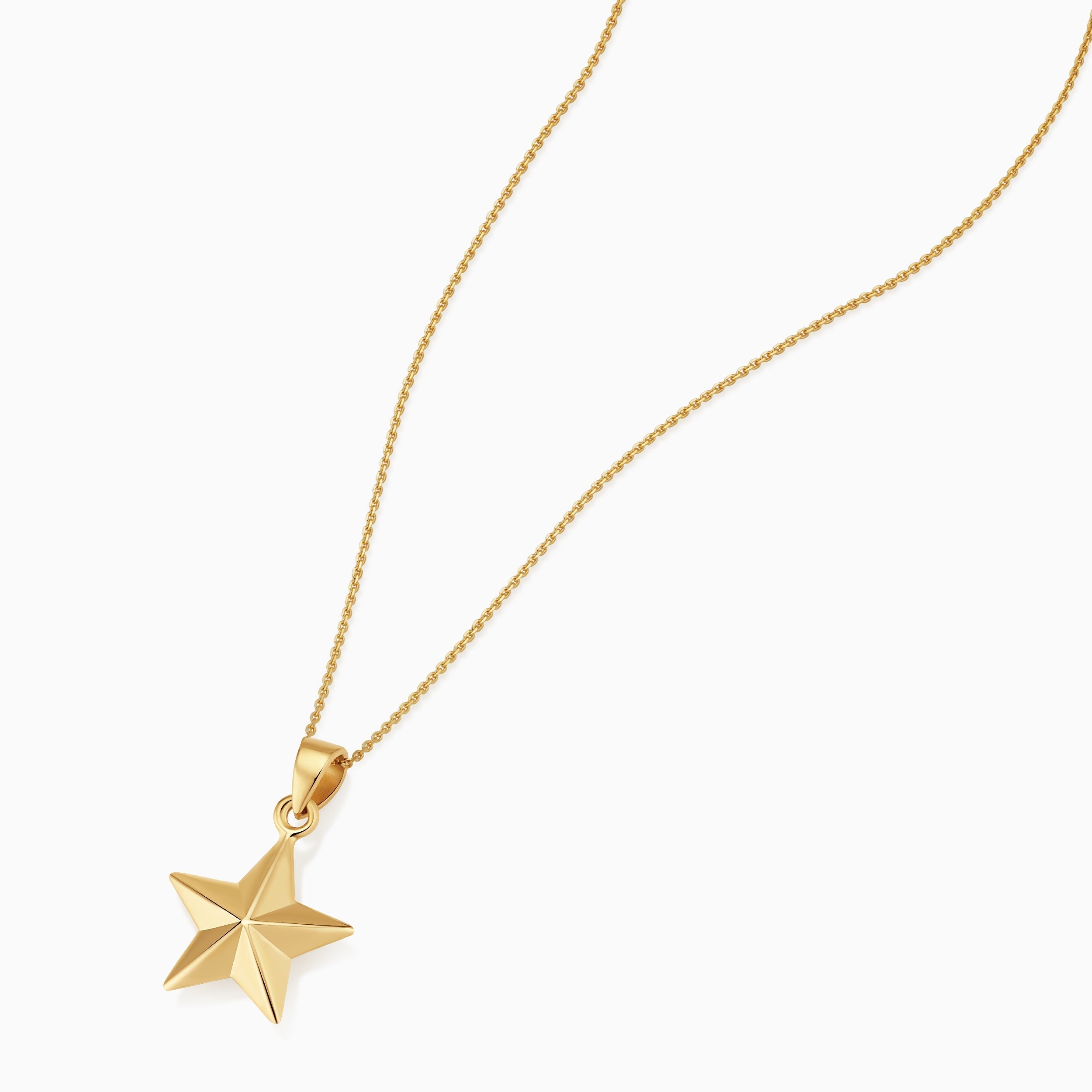 10K Gold Street Star Pendant Necklace