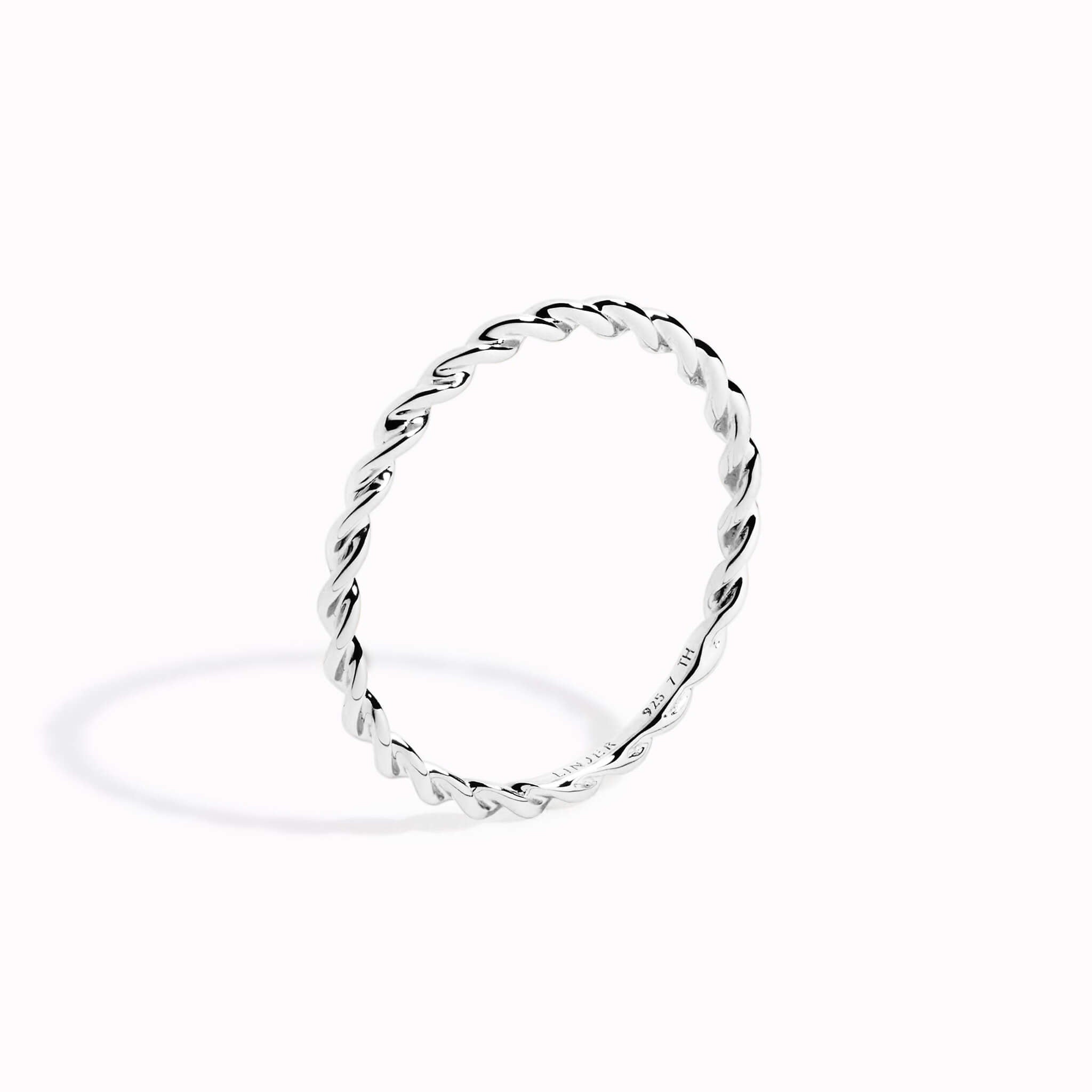 Twist Texture Silver Ring