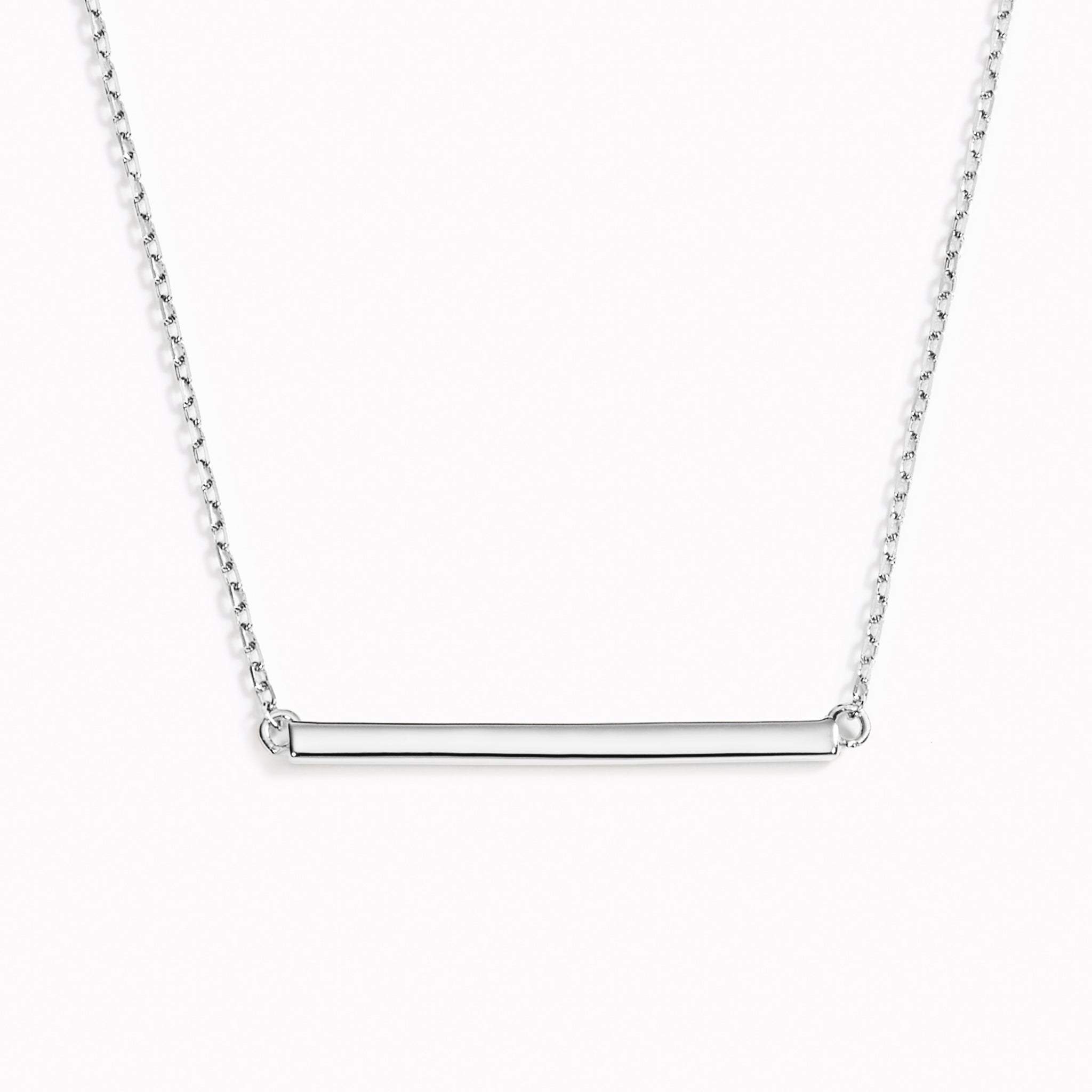 Everyday Silver Bar Pendant Necklace