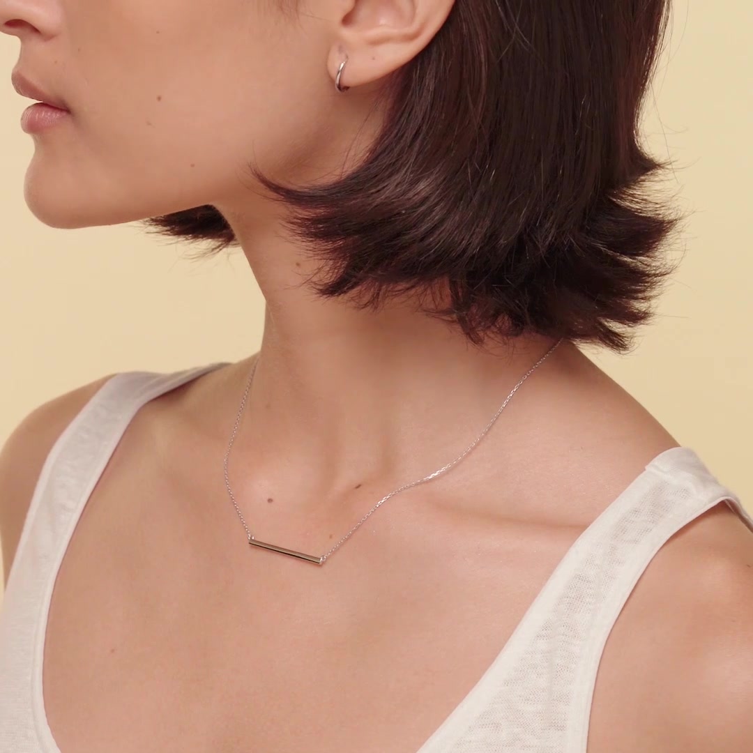 Everyday Silver Bar Pendant Necklace