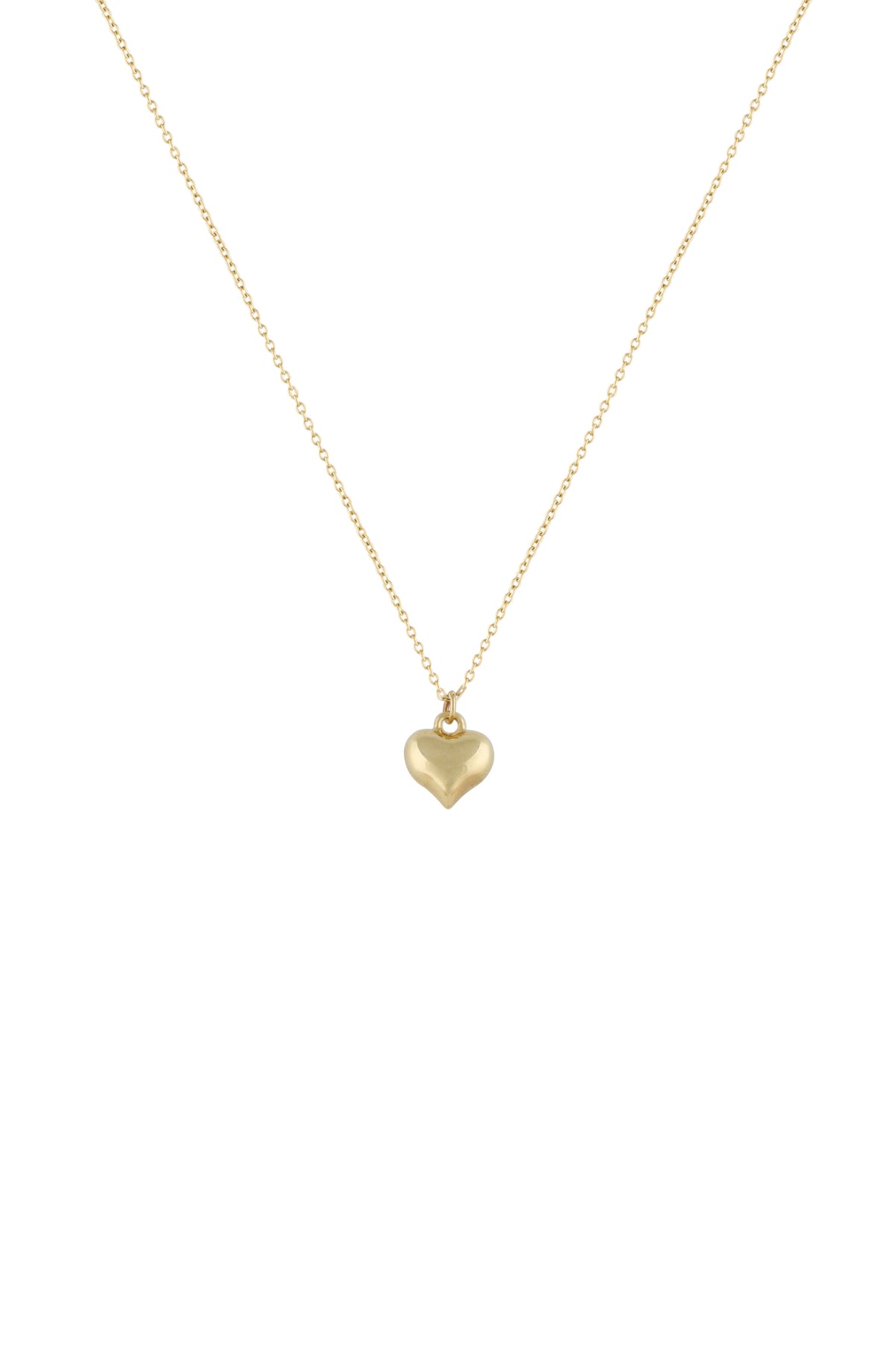 14k Gold  Rounded Heart Pendant Necklace