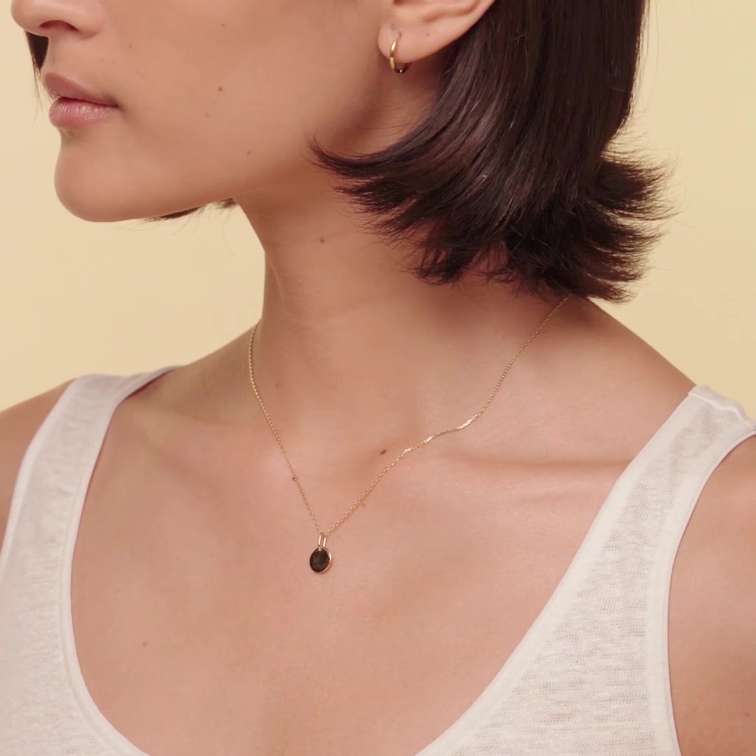 14K Gold Minimalist Disc Pendant Necklace