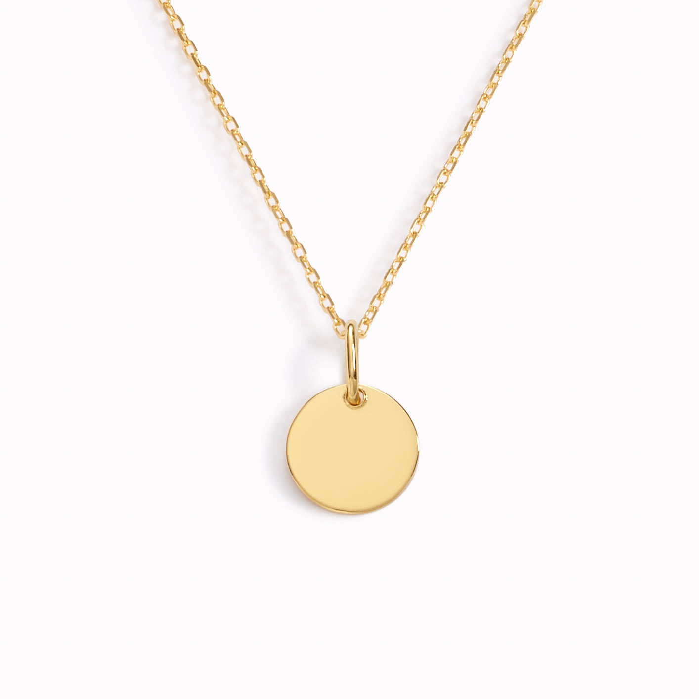 14K Gold Minimalist Disc Pendant Necklace