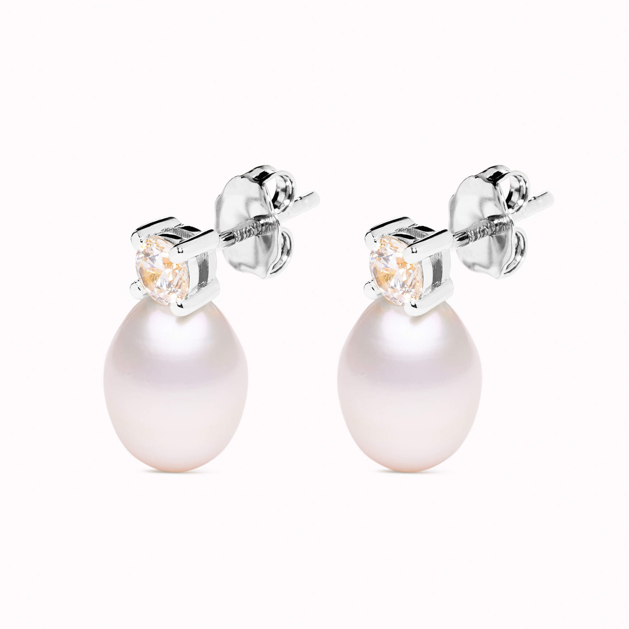 Silver Pearl Drop Earrings