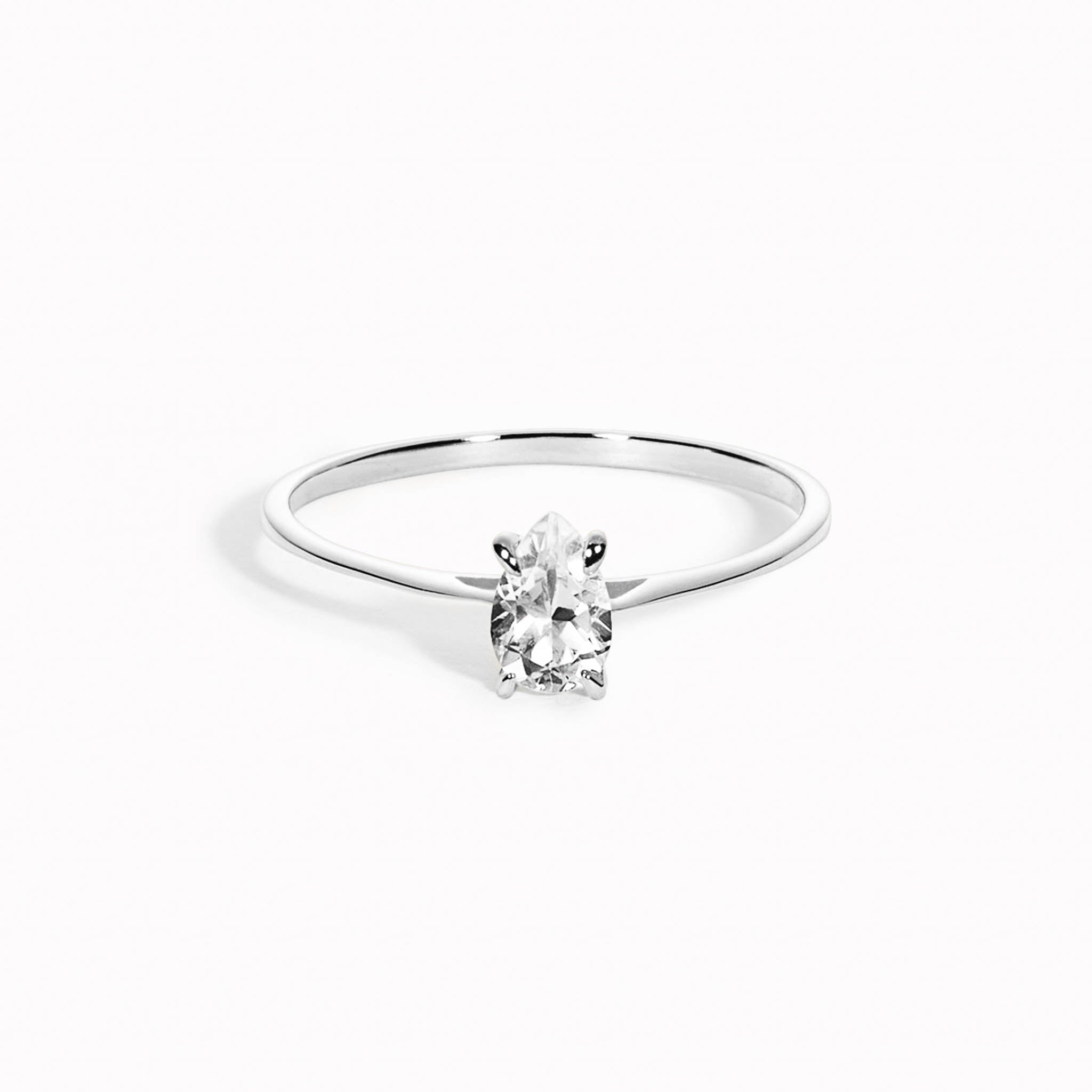 Eclipse Pear Solitaire Ring