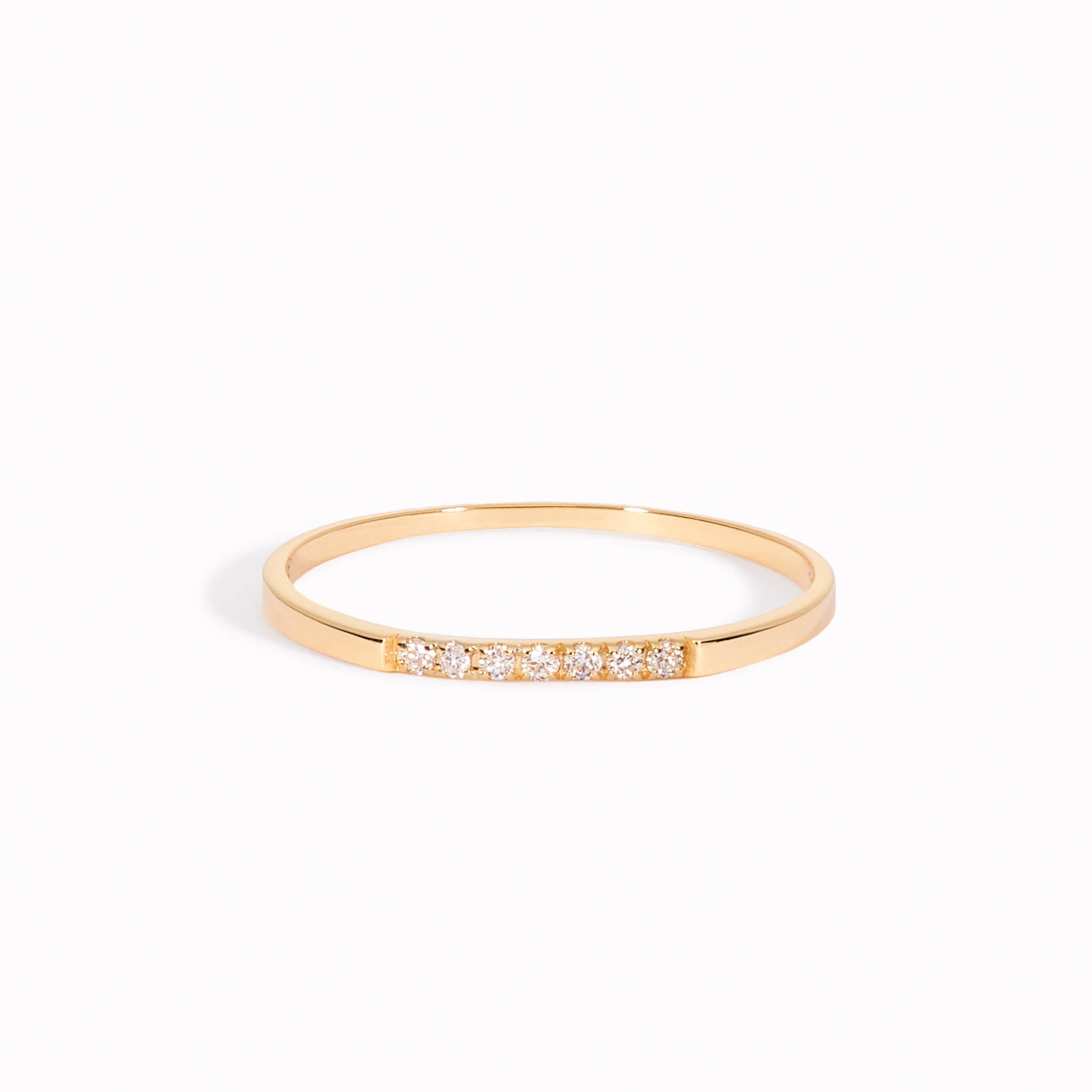 14K Gold Half Eternity Diamond Band Ring