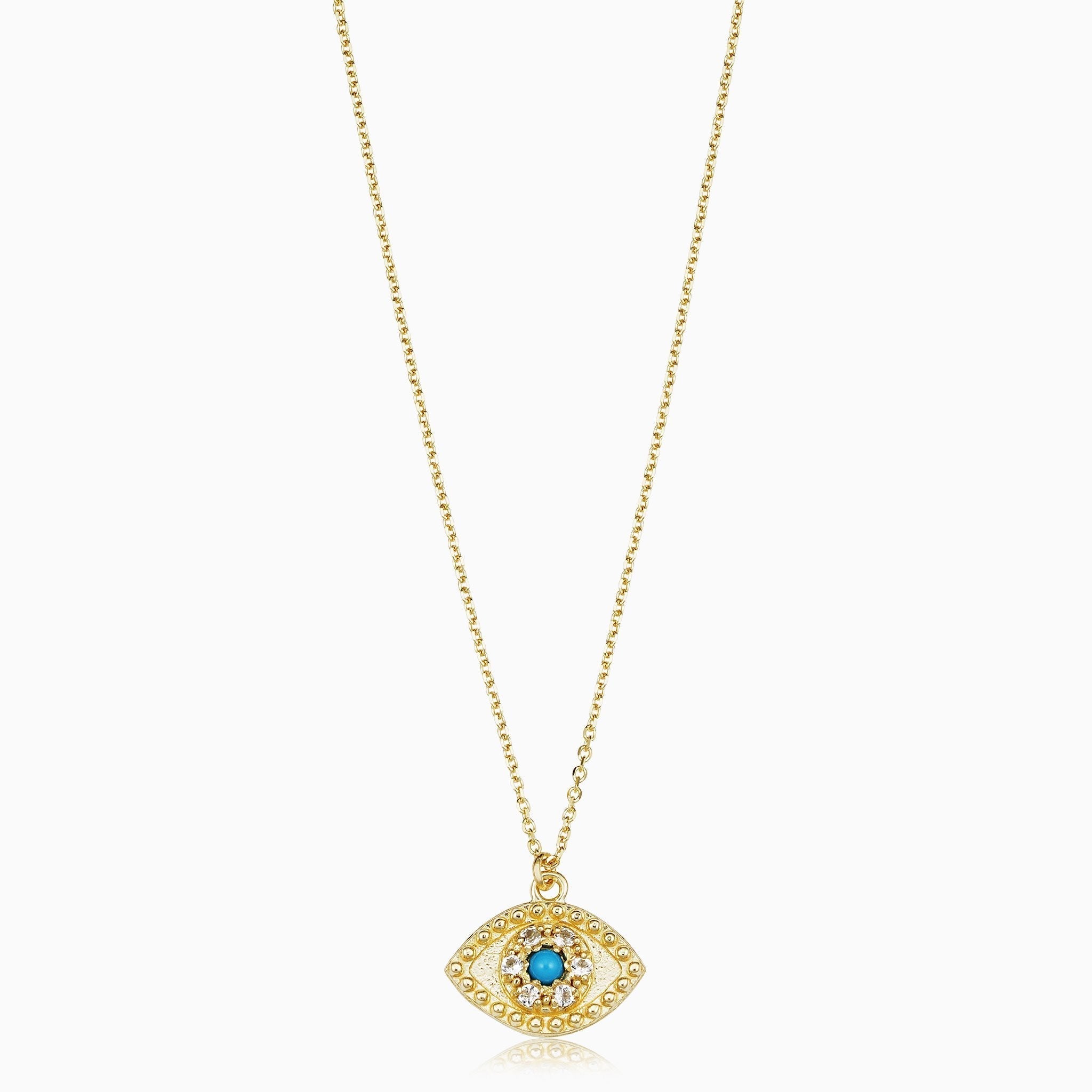 10K Gold Evil Eye Pendant – Guardian Glamour