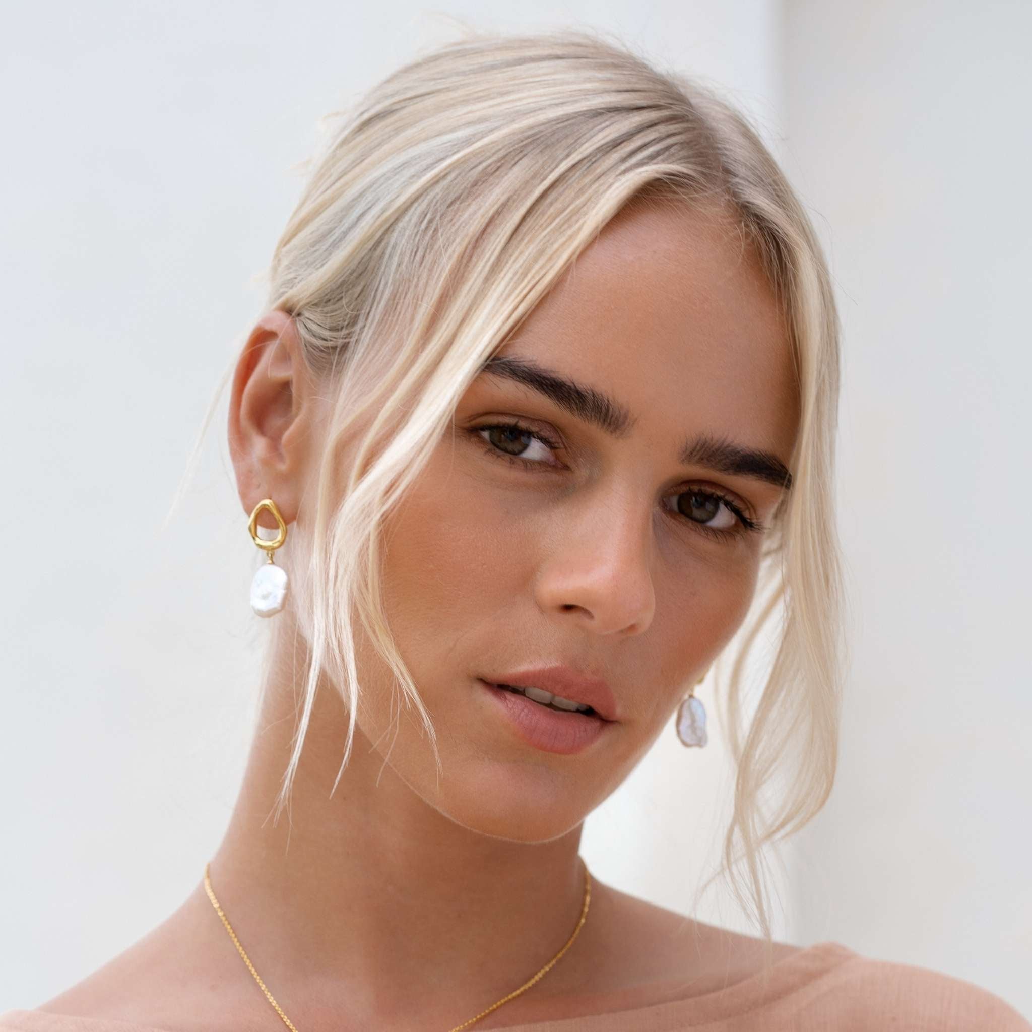 Aura Organic Pearl Statement Earrings
