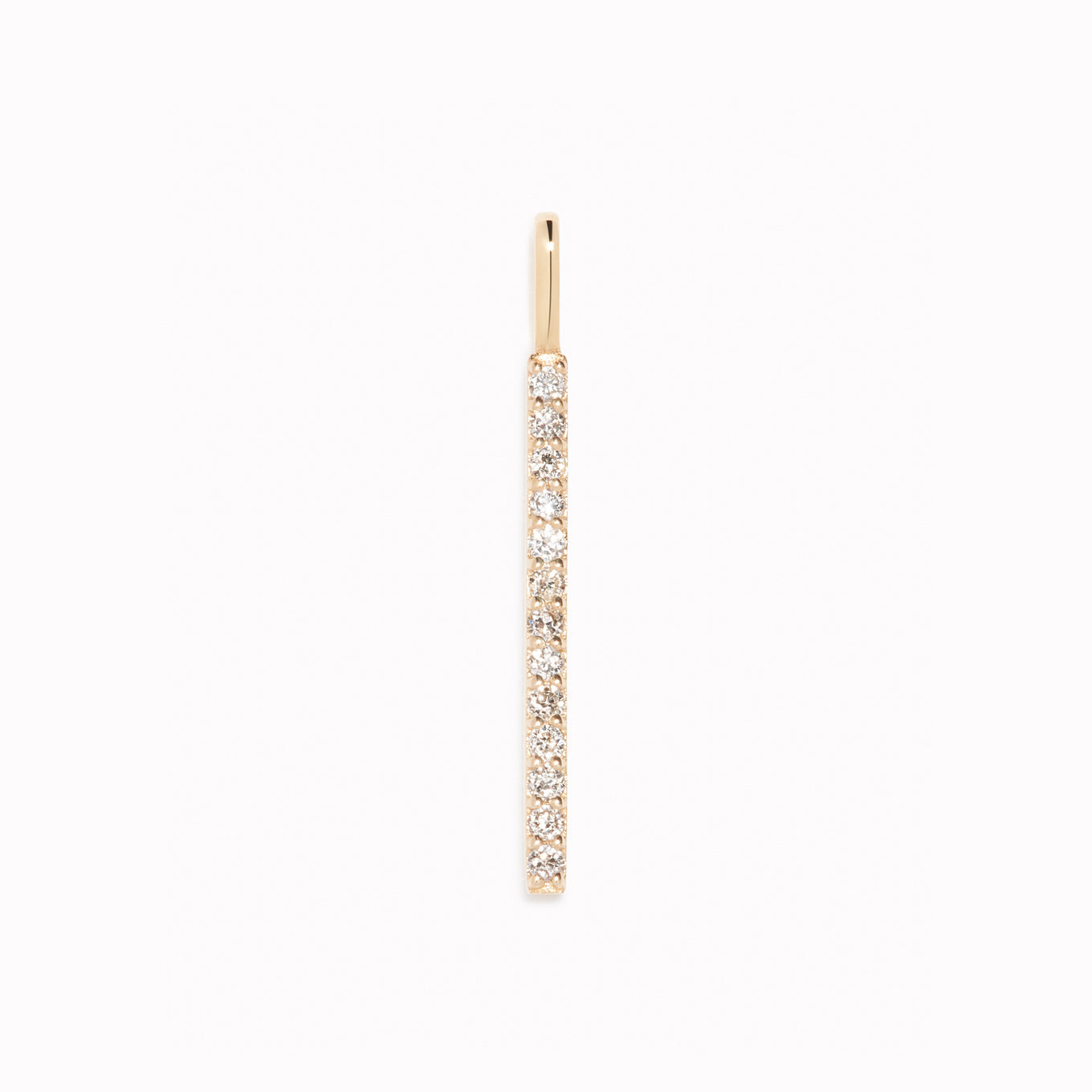 14K Gold Diamond Bar Pendant