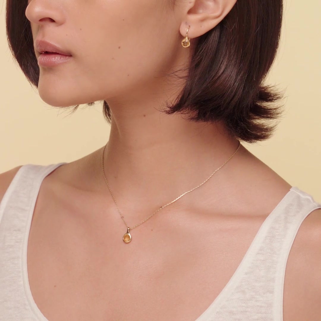 14K Gold Citrine Everyday Necklace