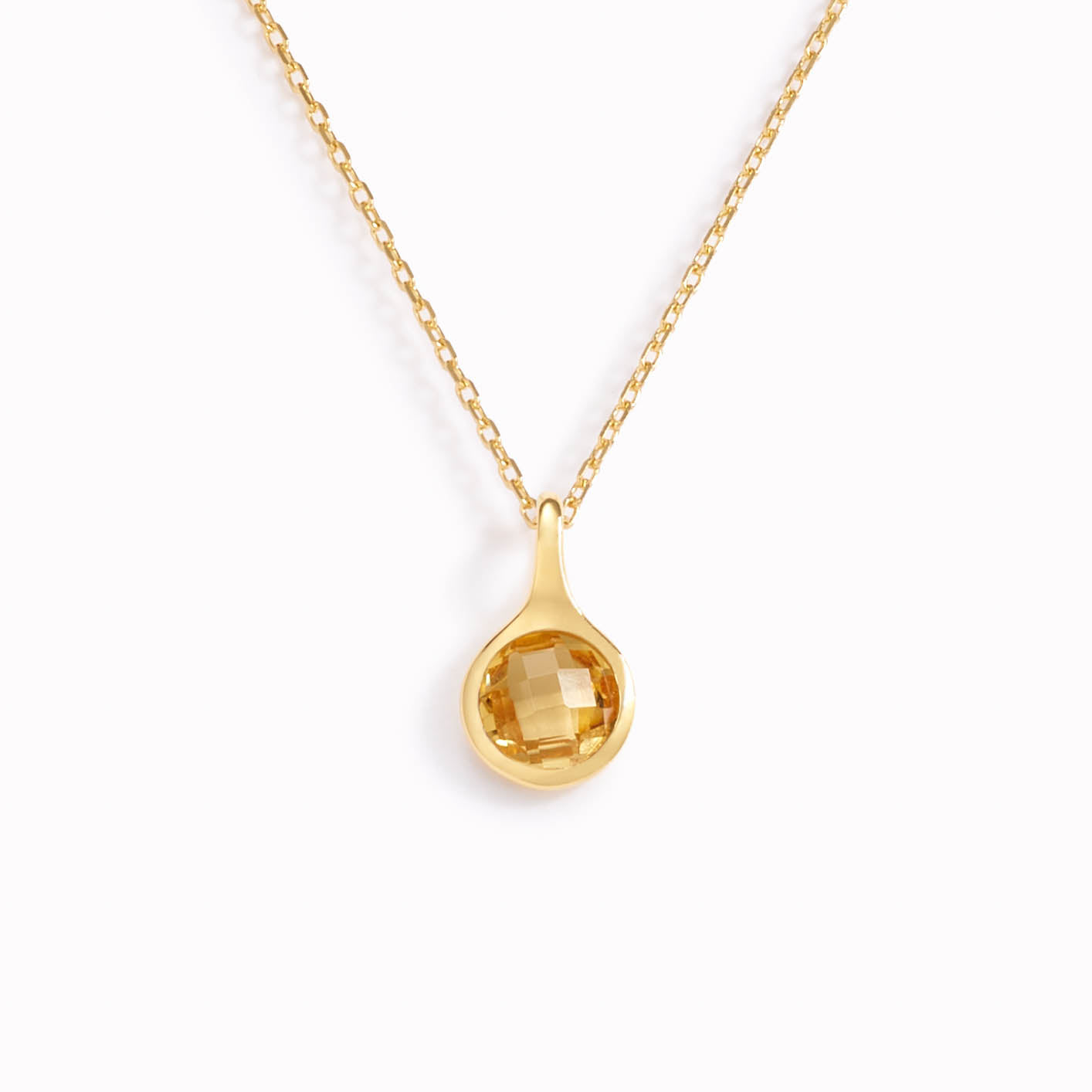 14K Gold Citrine Everyday Necklace