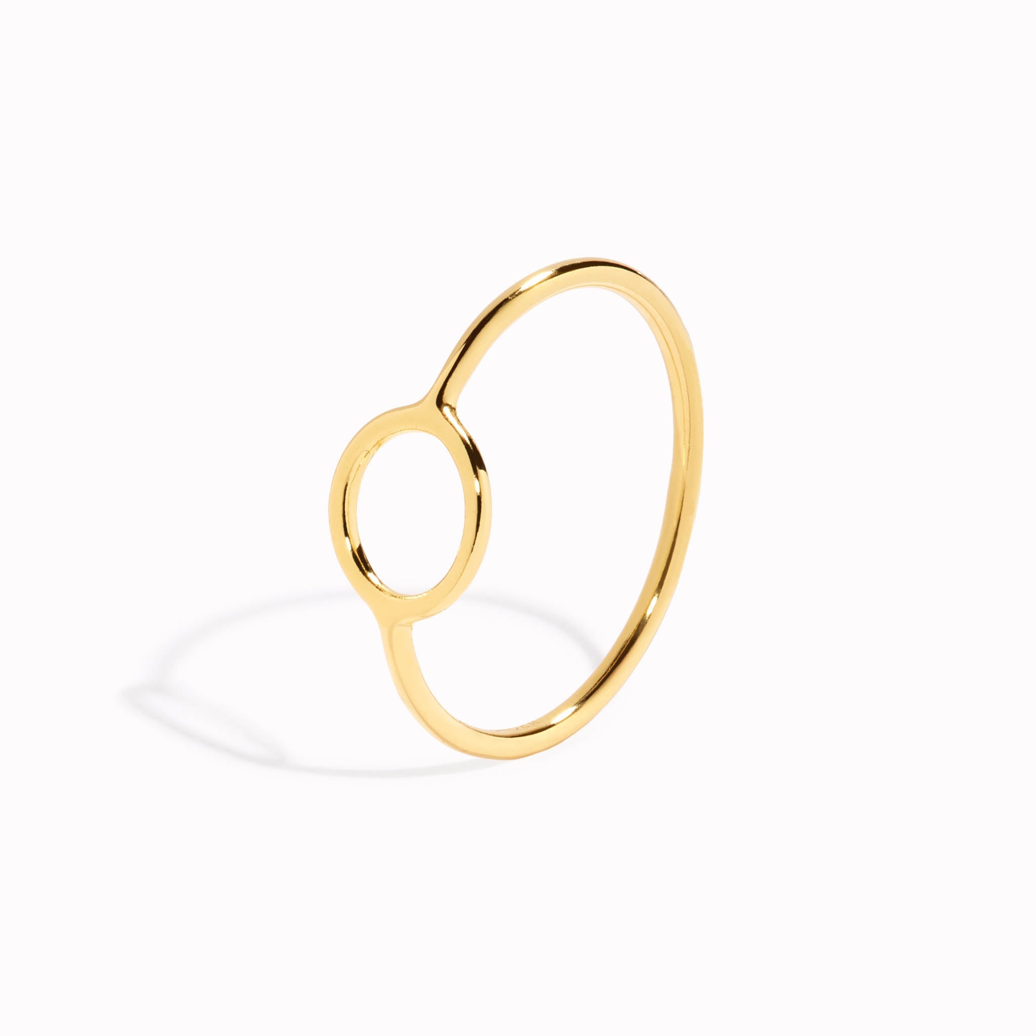 14K Gold Open Circle Minimalist Stacking Ring