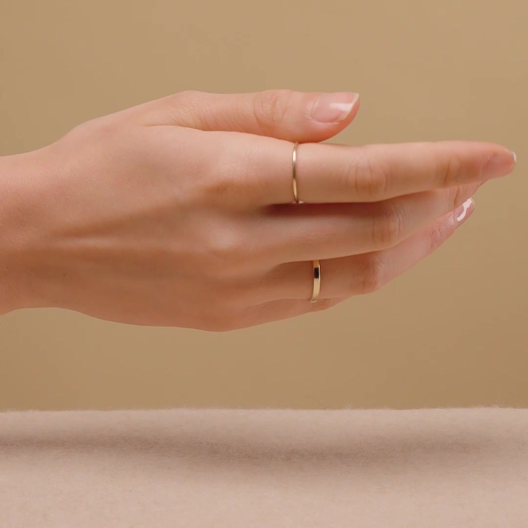 14K Gold Minimalist Stacking Ring - Versatile and Timeless