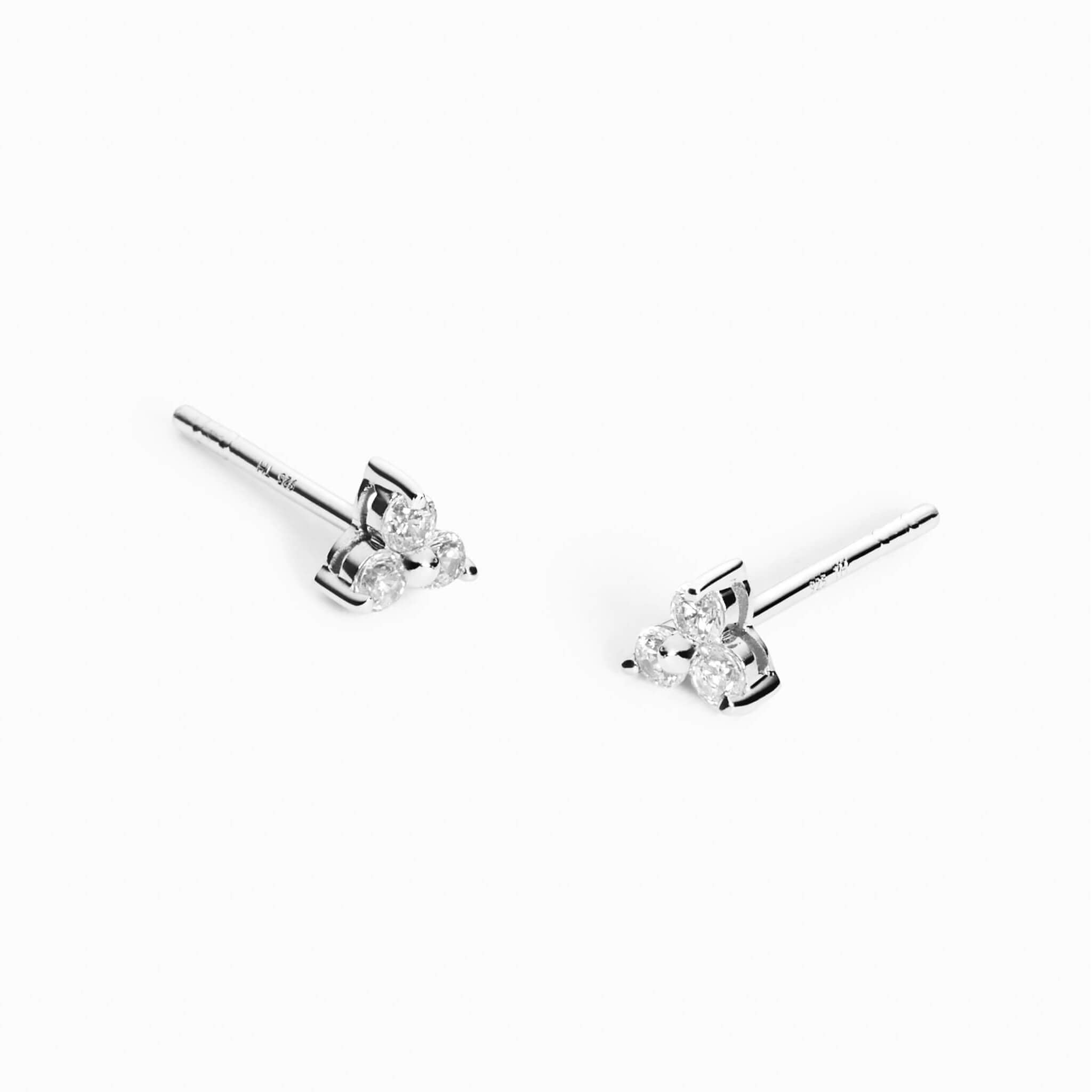 Floral Gemstone Stud Earrings