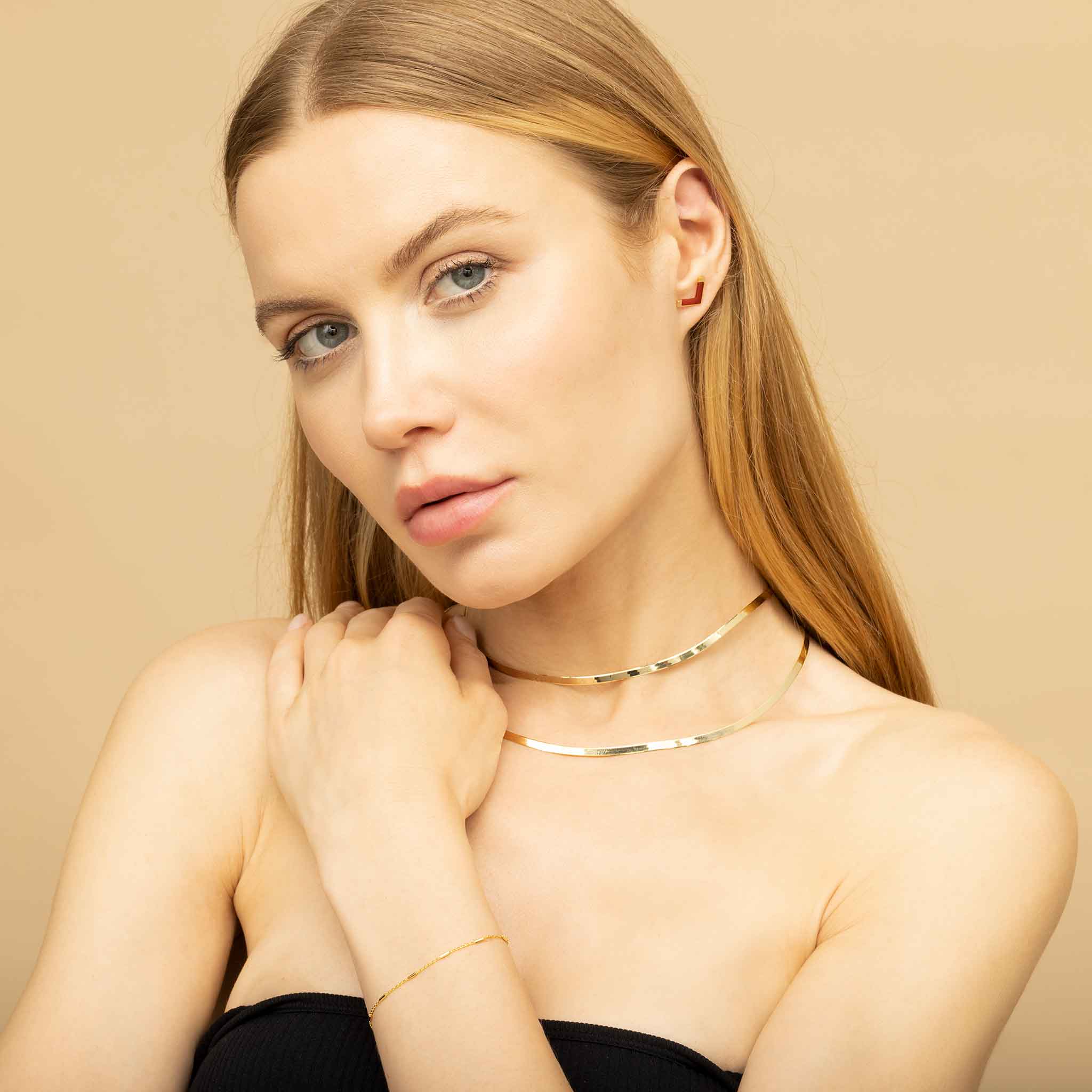 10K Gold Vicenza Rolo Tube Bracelet