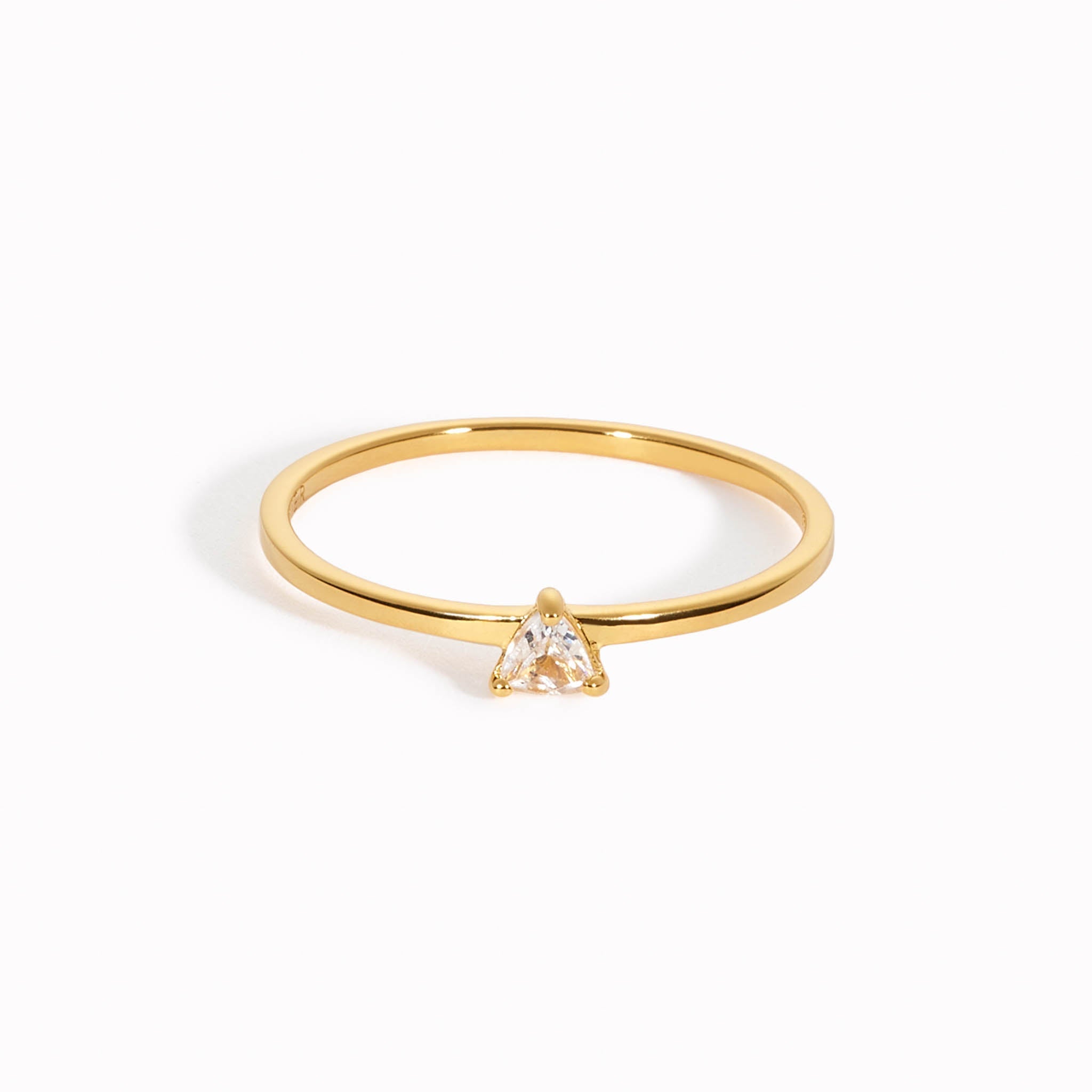 14K Gold Trillion-Cut White Topaz Solitaire Ring - Tuva