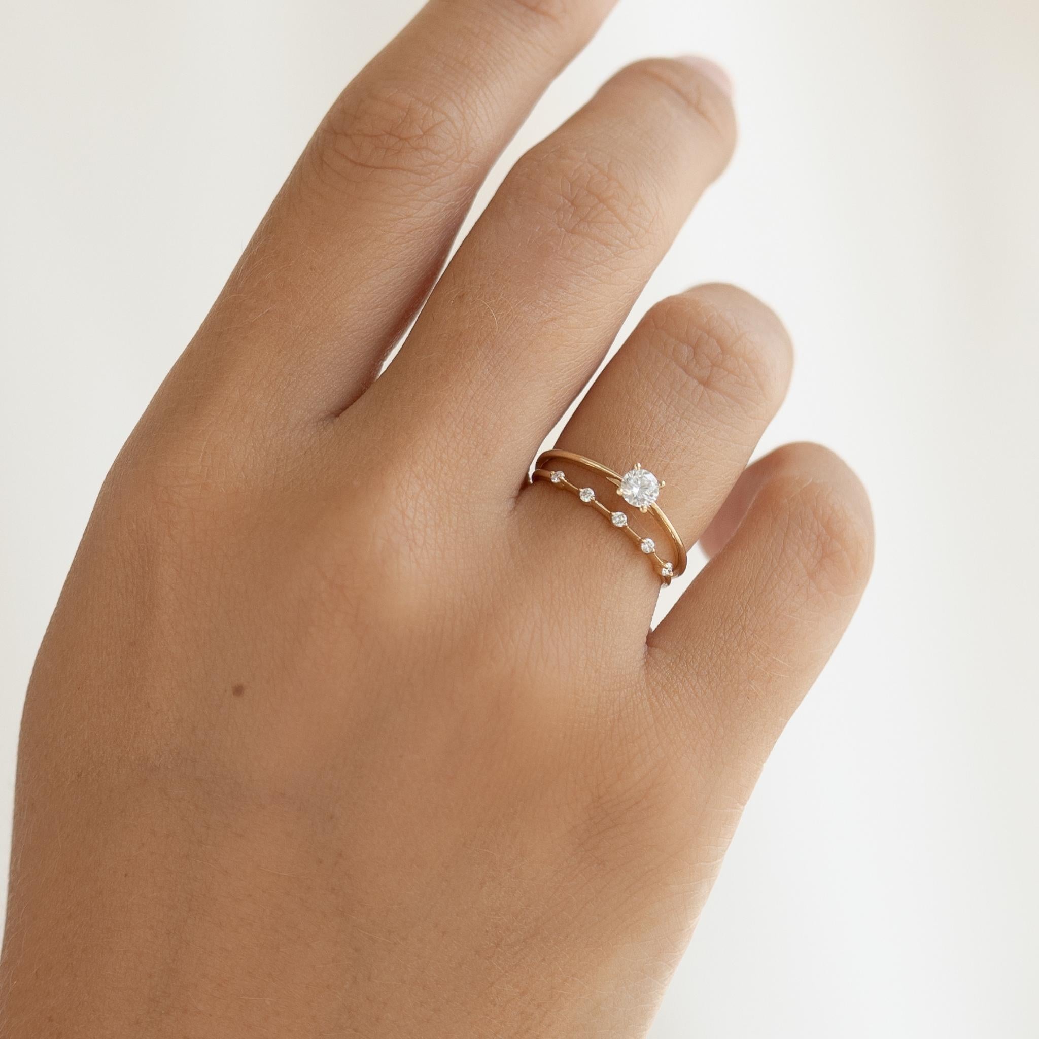14K Gold Five-Stone Diamond Band Ring