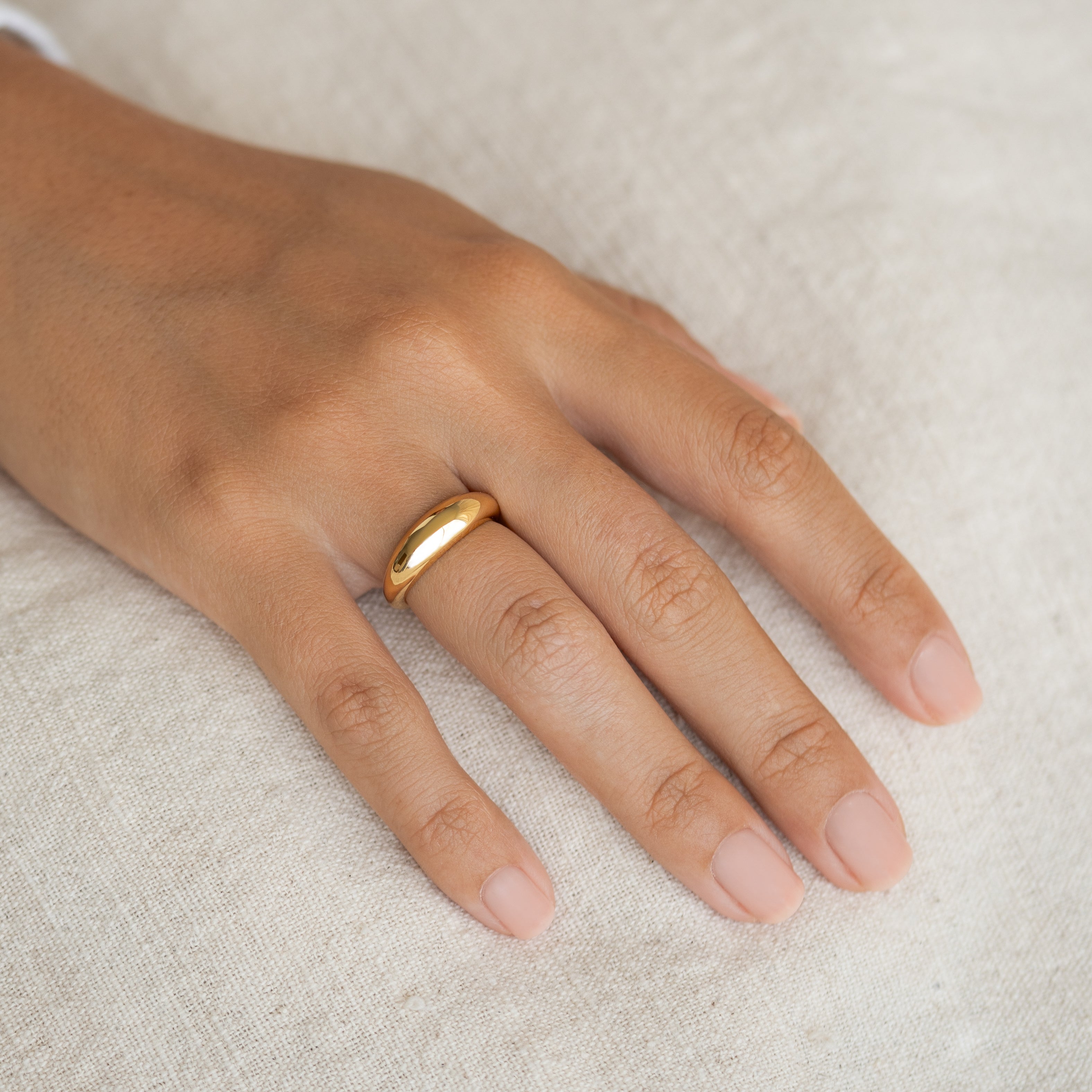 14K Gold Puffy Tapered Statement Ring