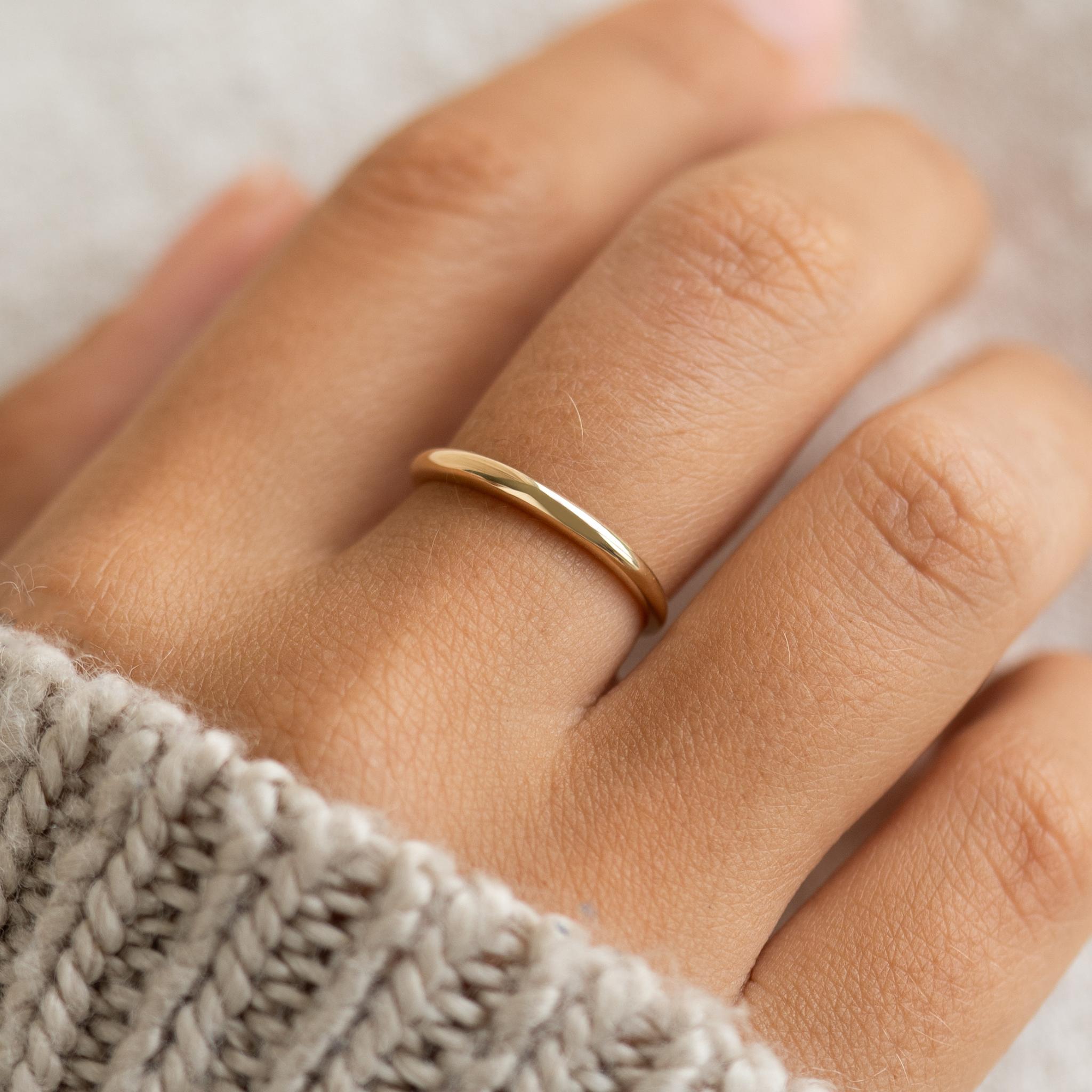 14K Gold Classic Dome Stacking Ring