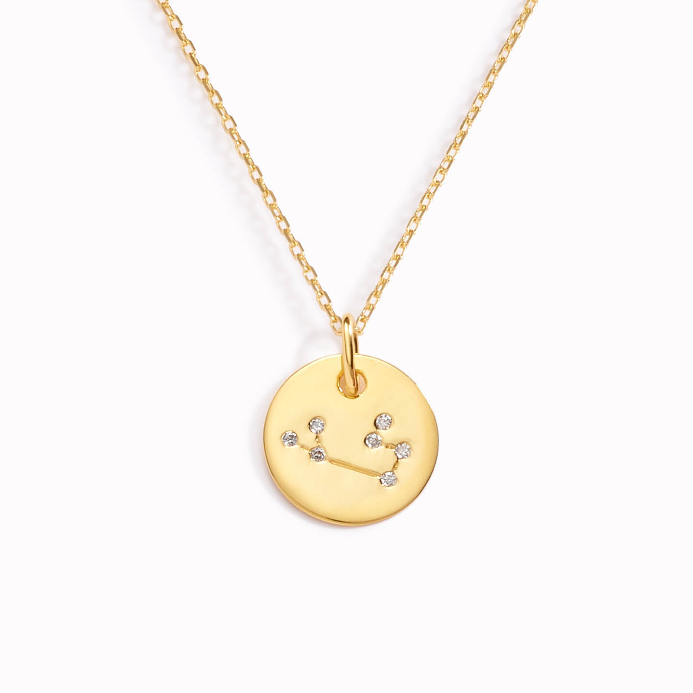 14K Gold Leo Constellation Topaz Necklace