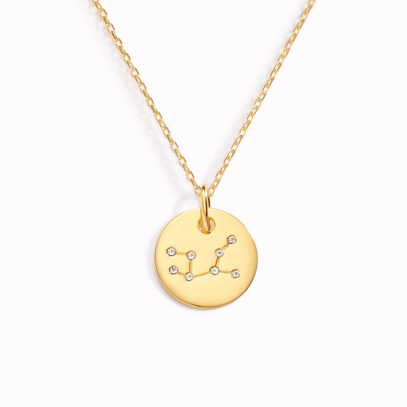 14K Gold Virgo Constellation Topaz Necklace