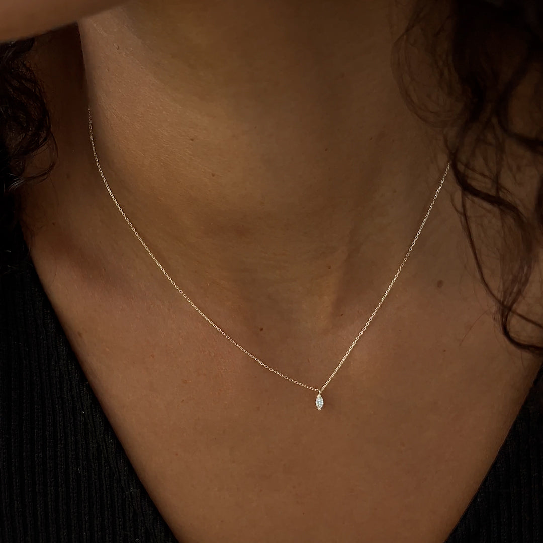 14K Gold Aletta Marquise Diamond Necklace