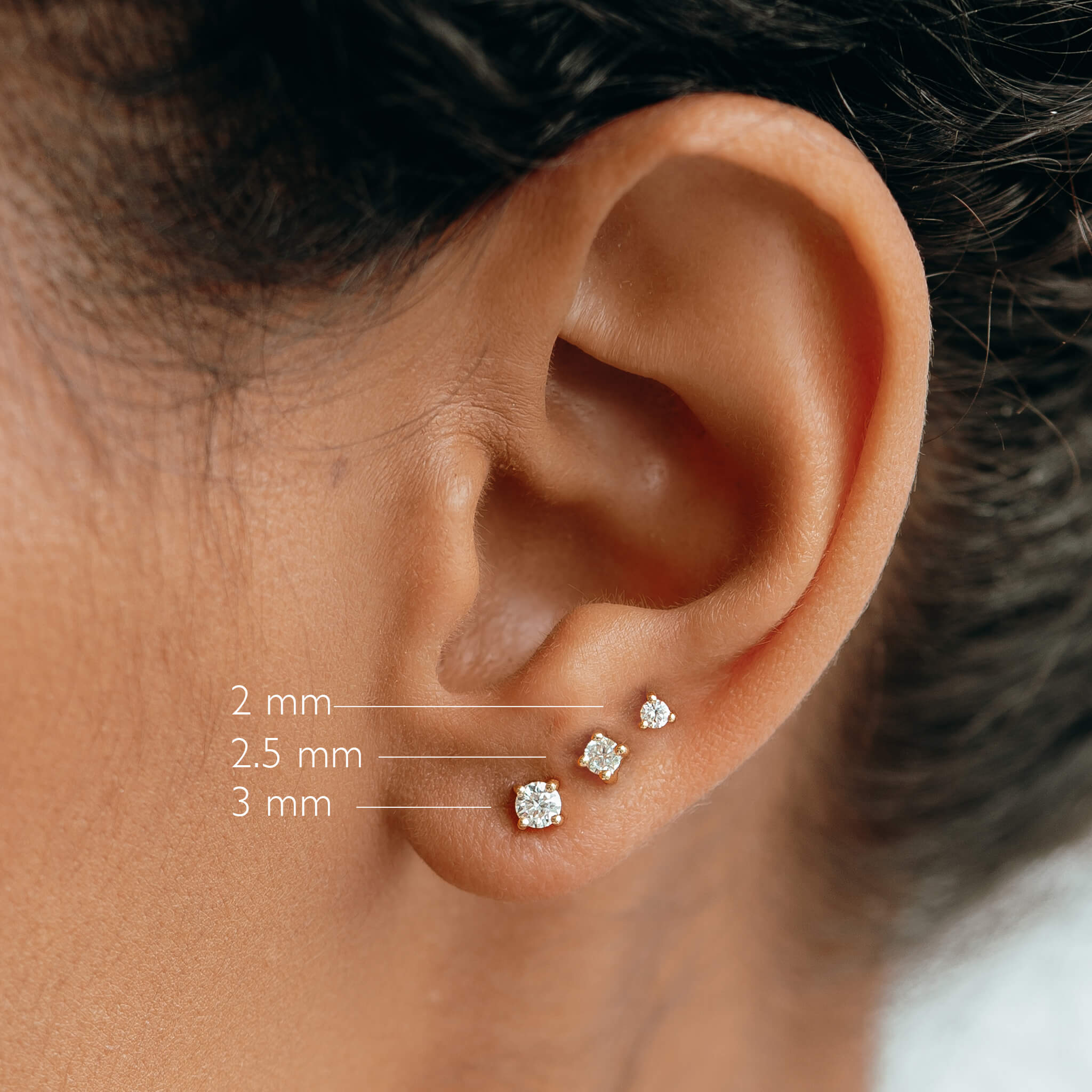 14K Gold Timeless Solitaire Diamond Stud Earrings