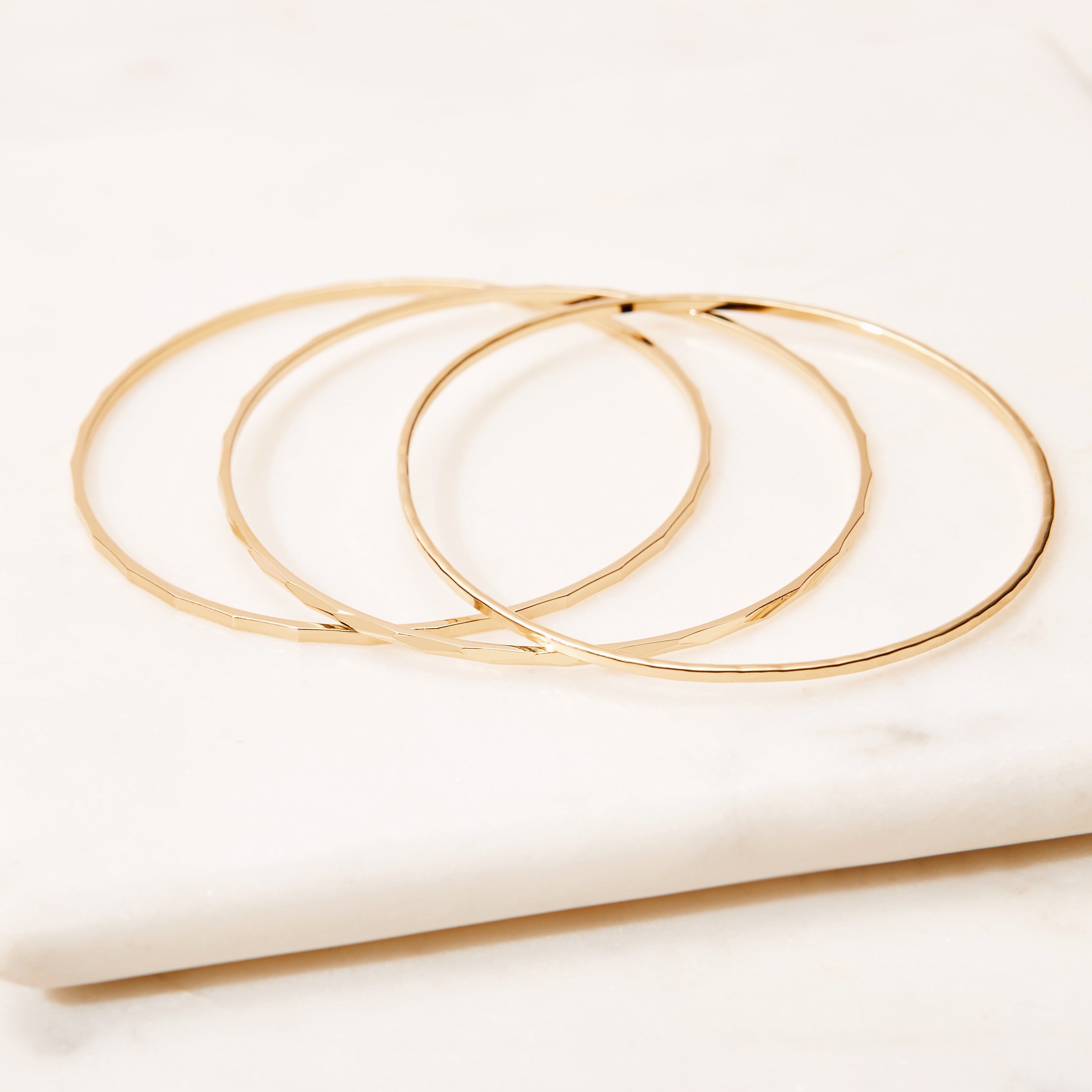 14K Gold Solara Hammered Bangle