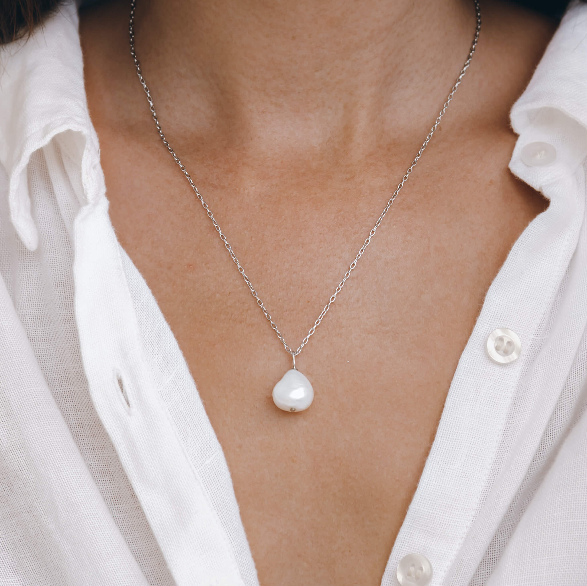 Organic Pearl Moonlight Necklace