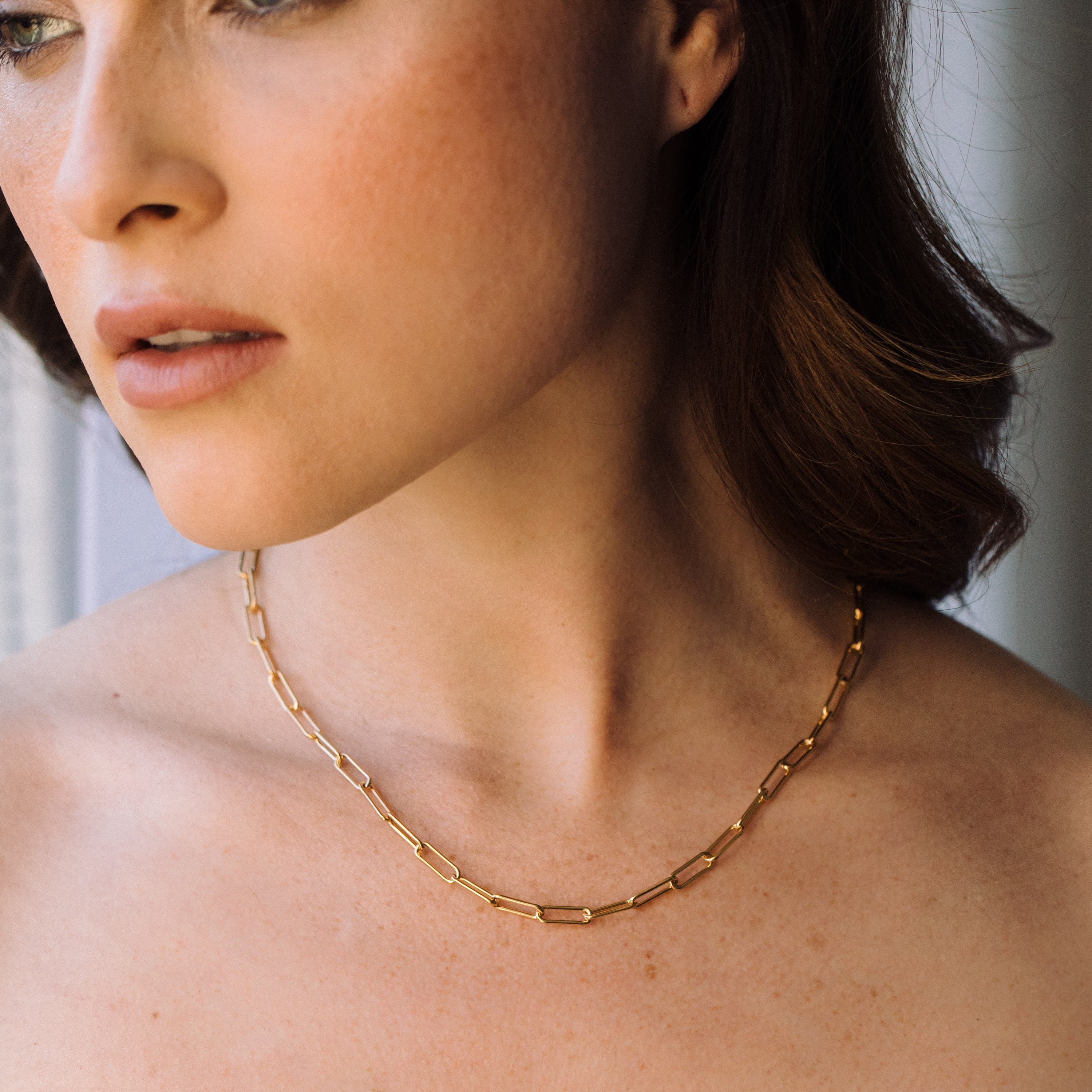 14K Gold Aurelle Paperclip Necklace
