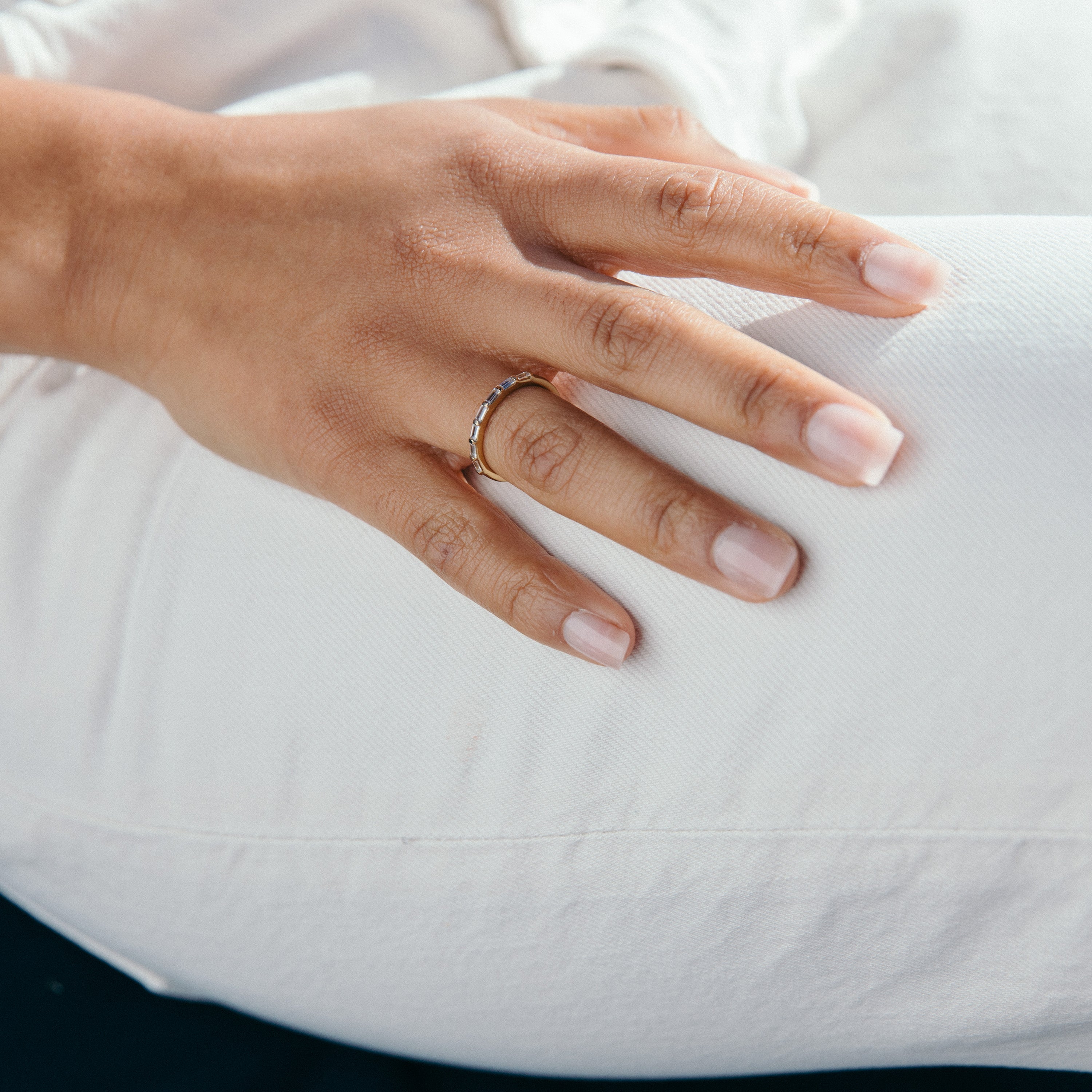 14K Gold Elara CZ Baguette Ring