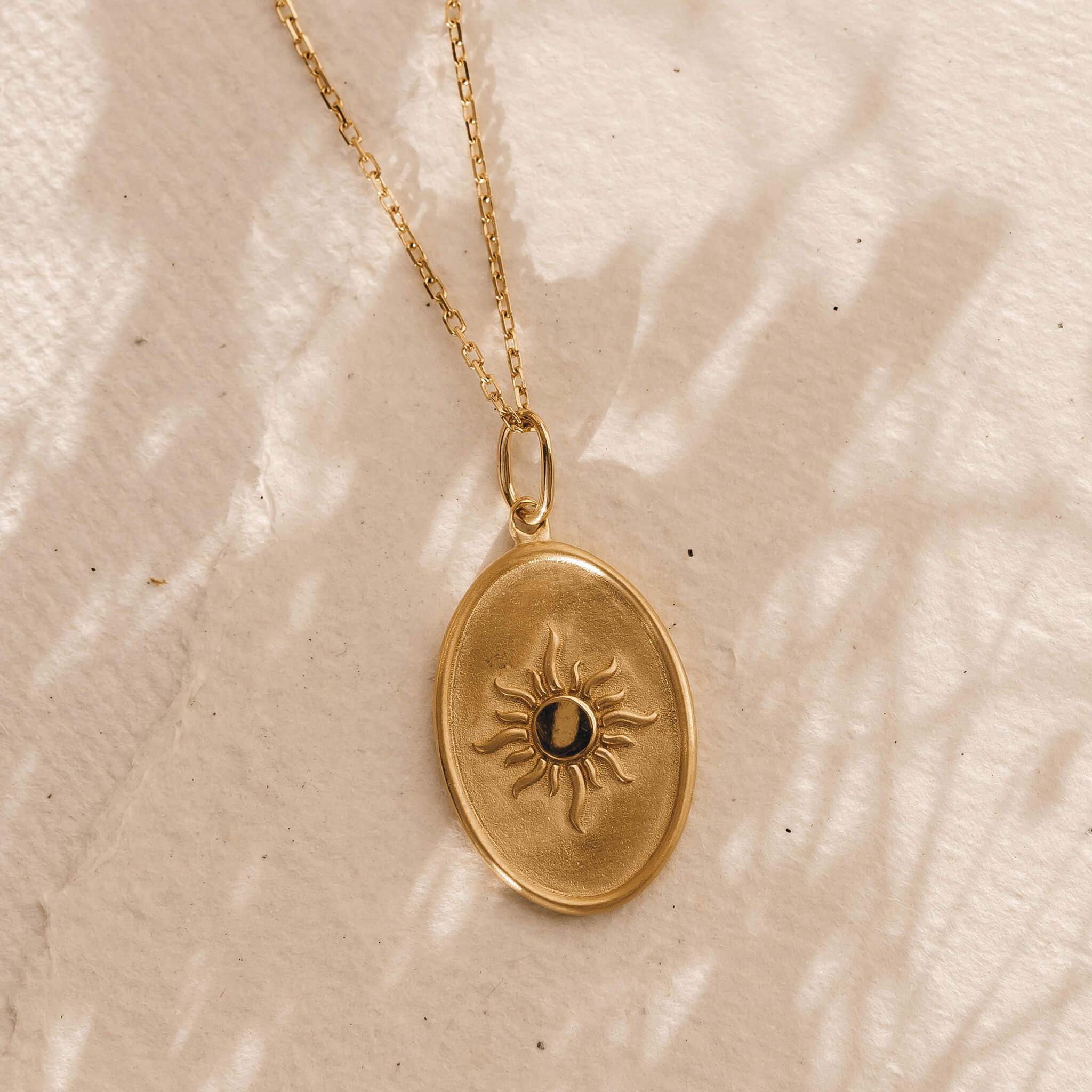 14K Gold Sun Medallion Necklace