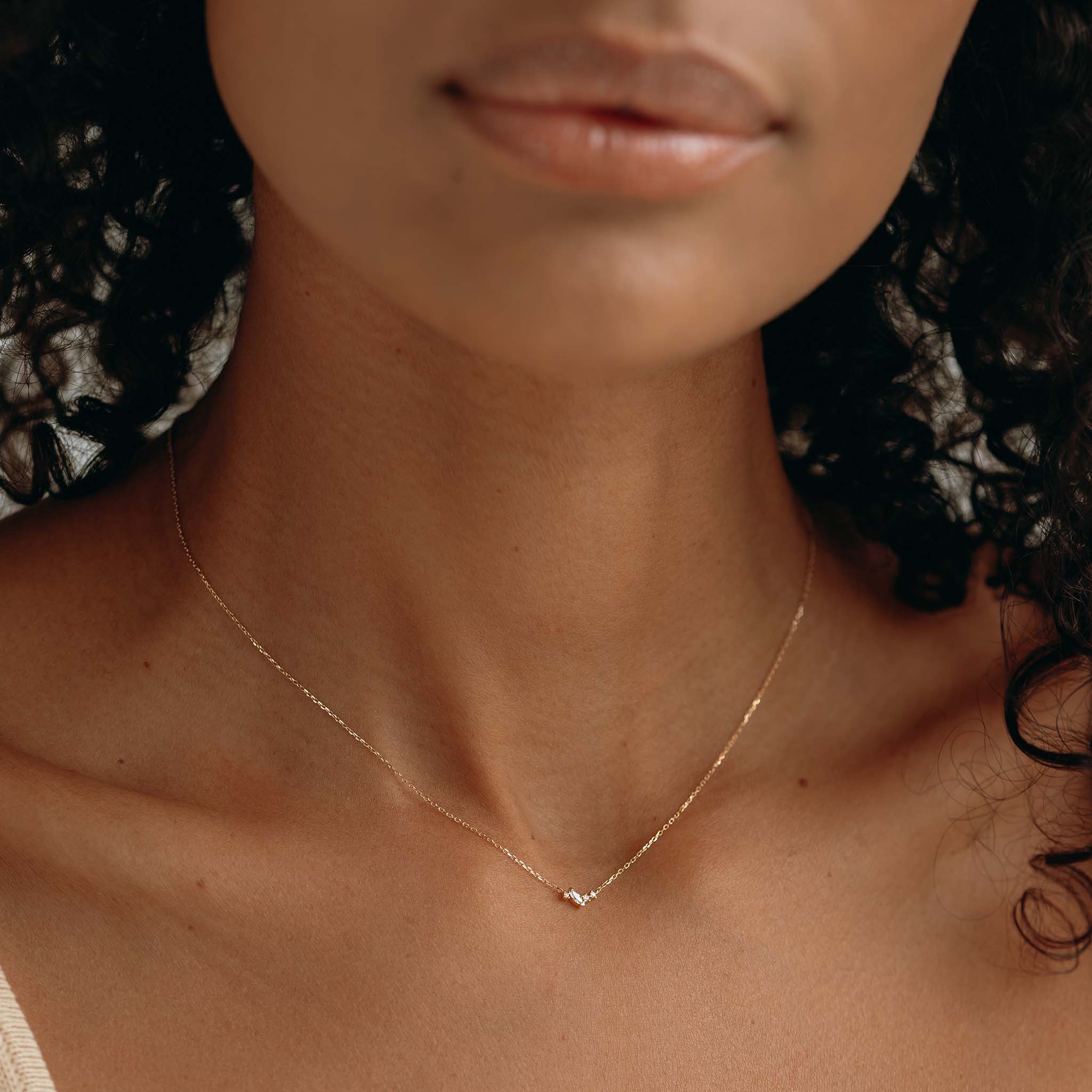14K Gold Estrella Diamond Cluster Necklace