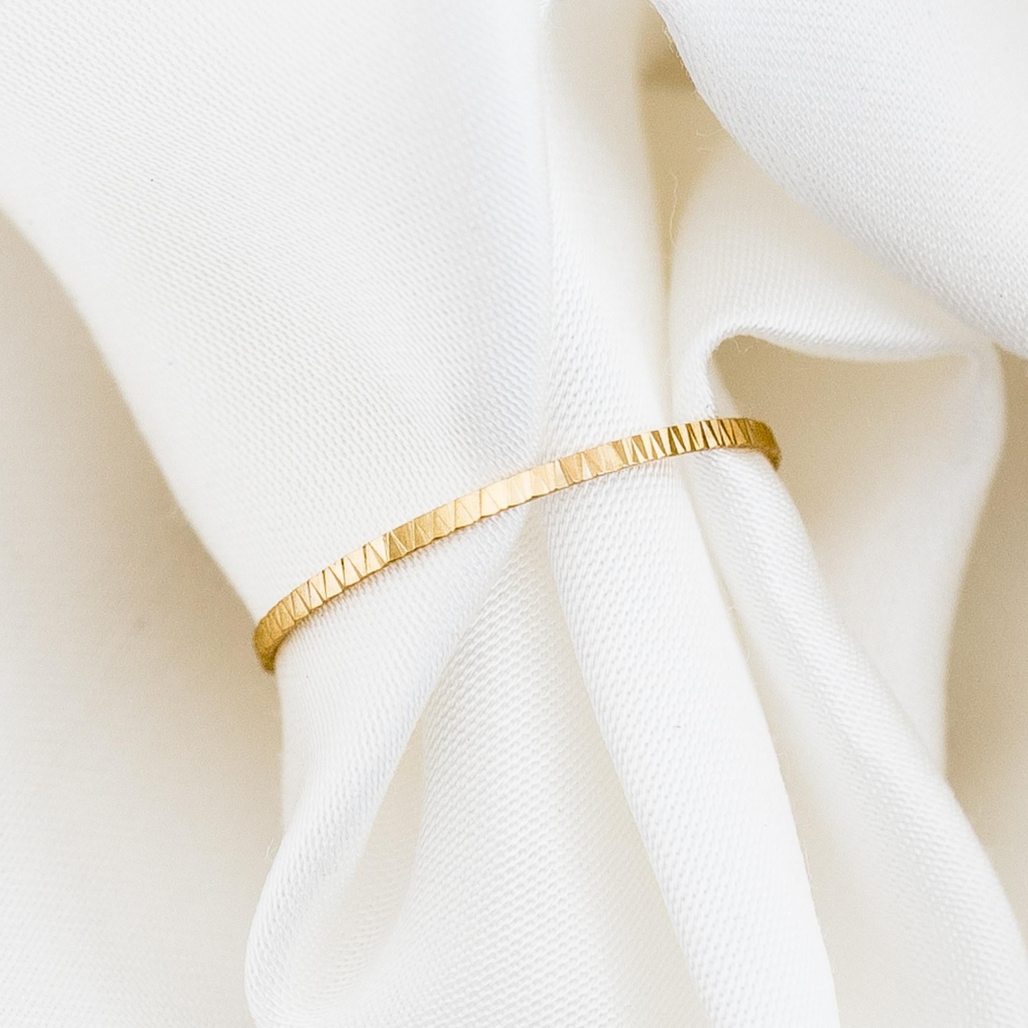 14K Gold Textured Stacking Ring