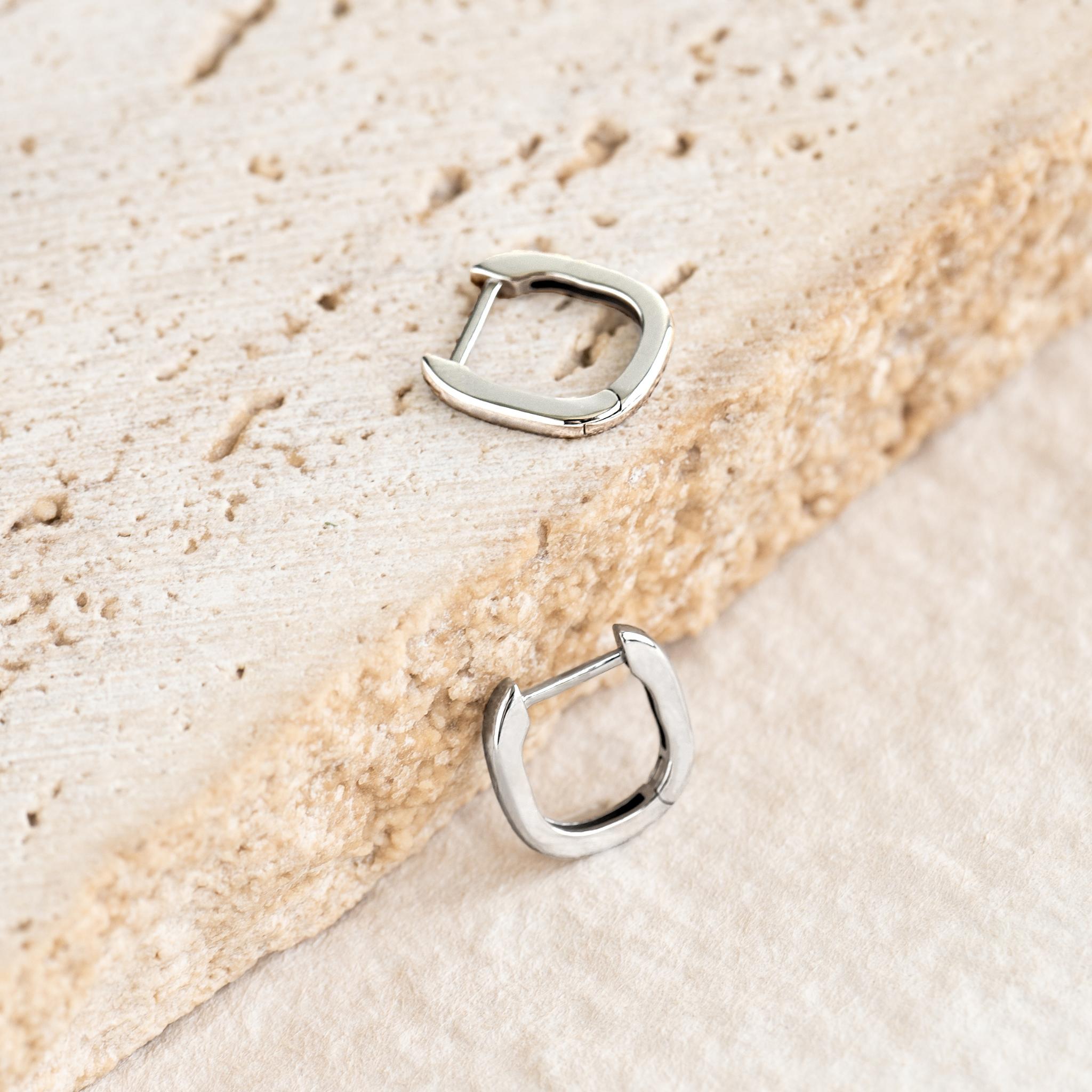 Square Huggie Hoops