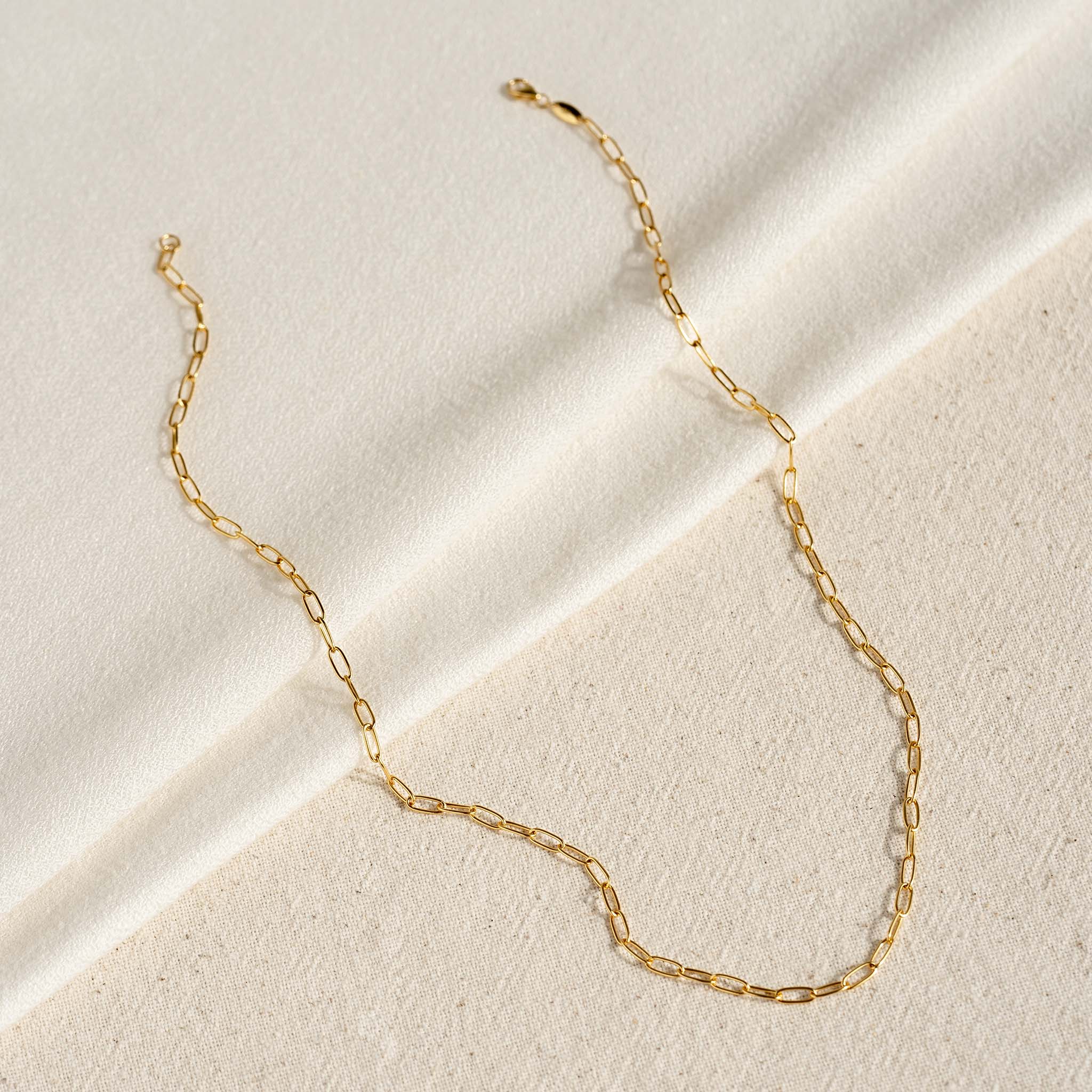 14K Gold Paperclip Chain Necklace