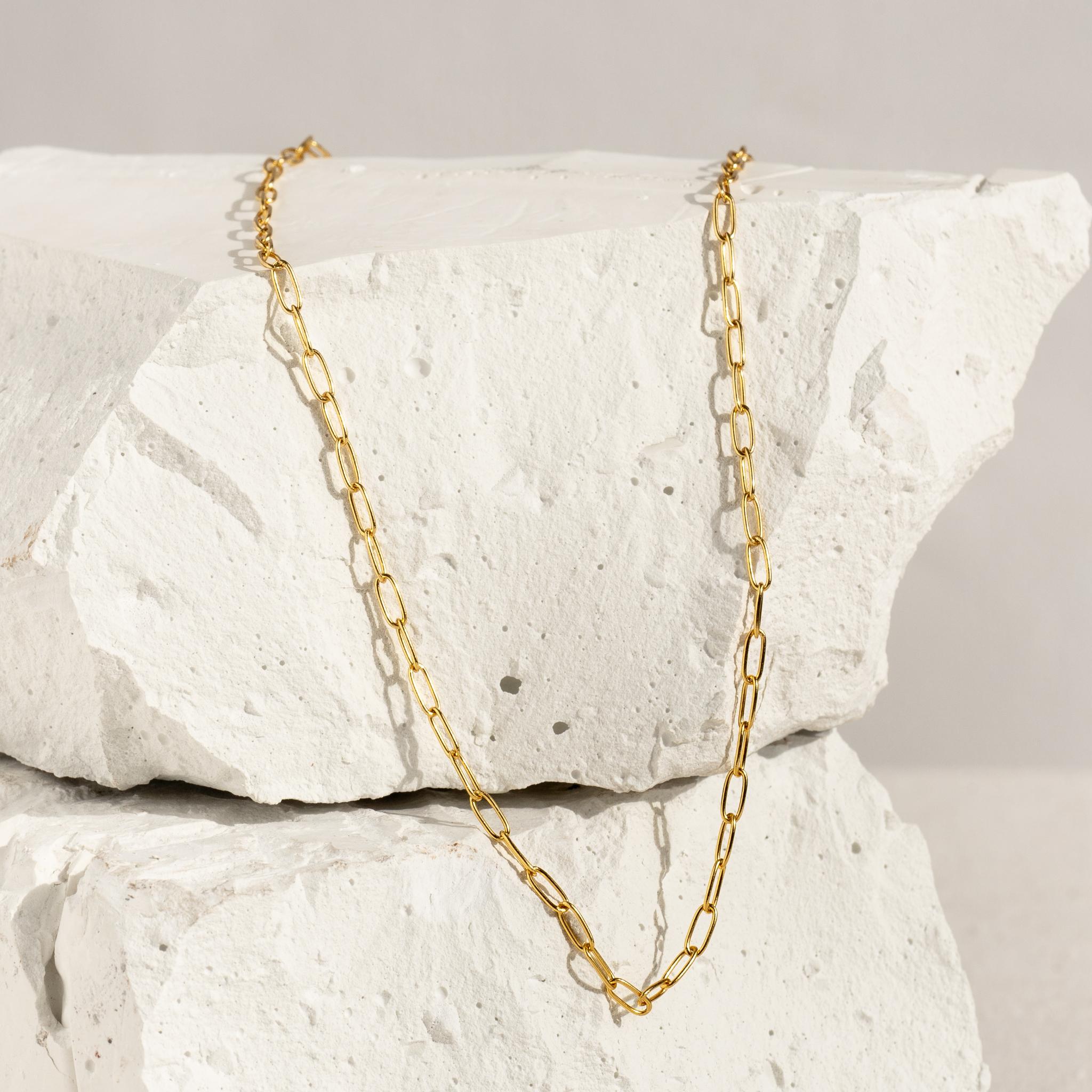 14K Gold Paperclip Chain Necklace