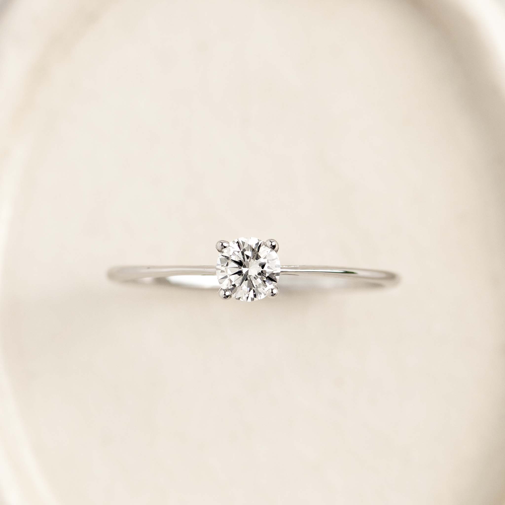 14K White Gold Round Diamond Solitaire Ring