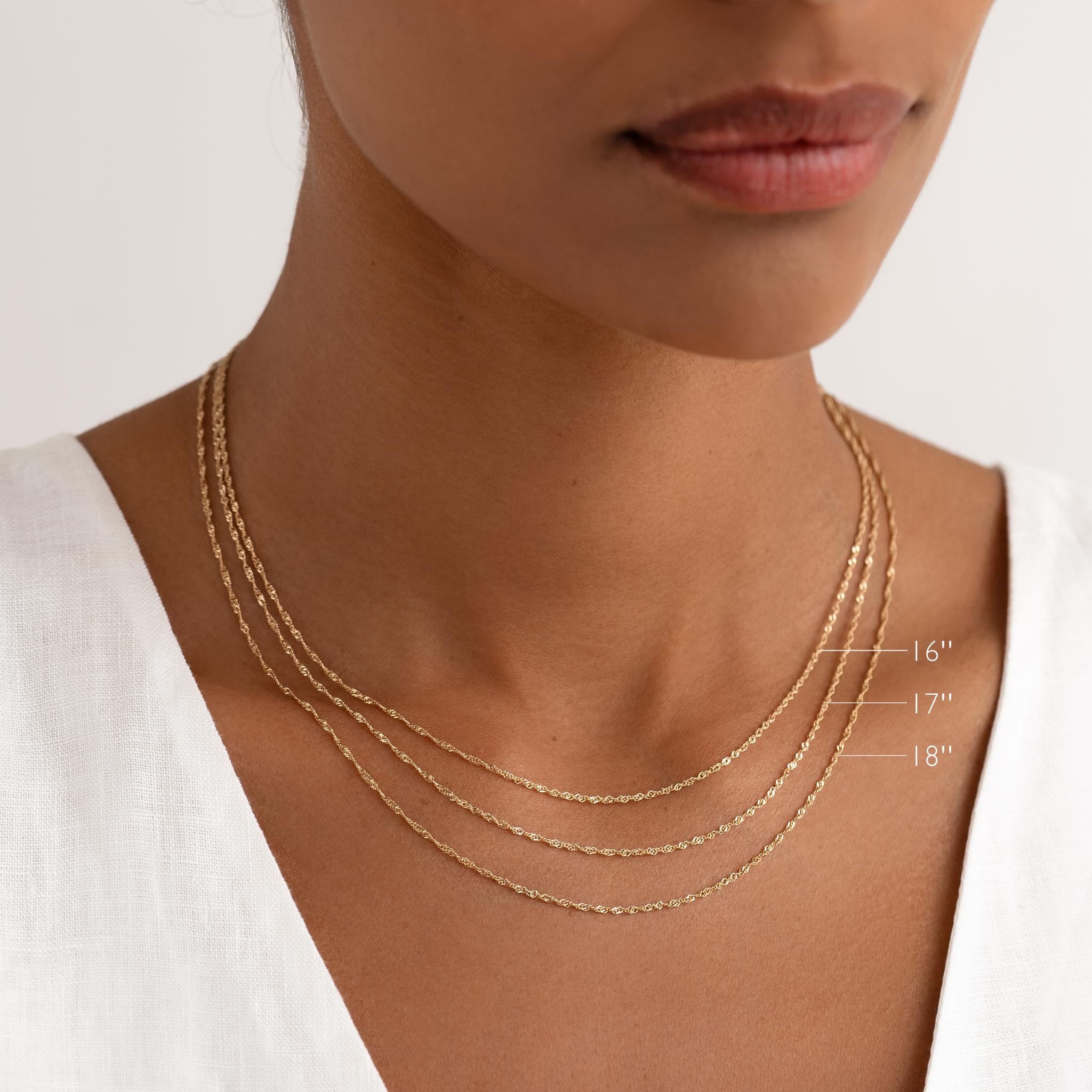 14K Gold Light Traces Twist Chain Necklace