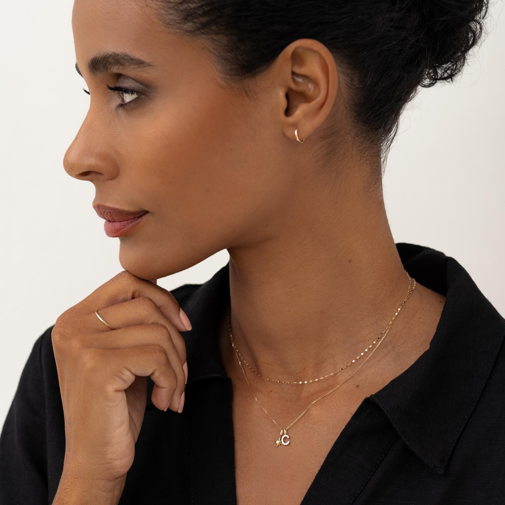 14K Gold North Star Diamond Pendant