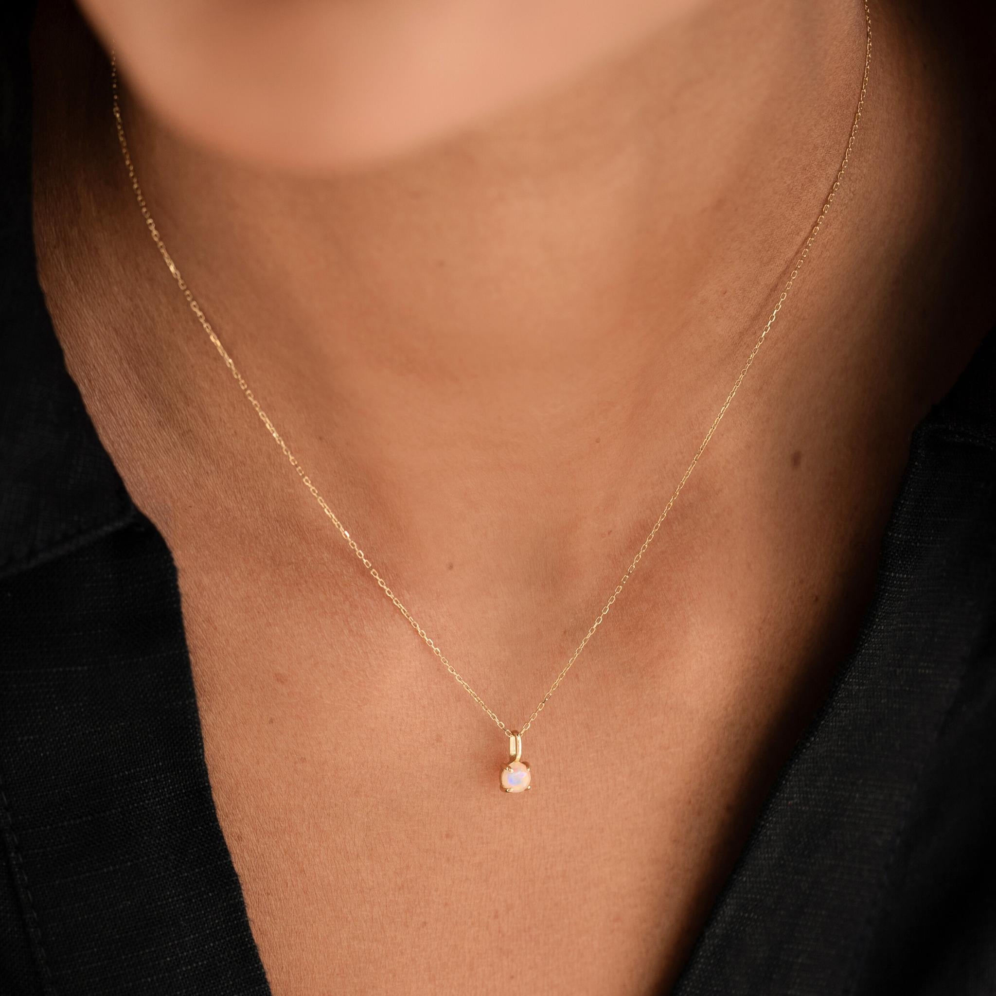 14K Gold Mysterious Opal Pendant