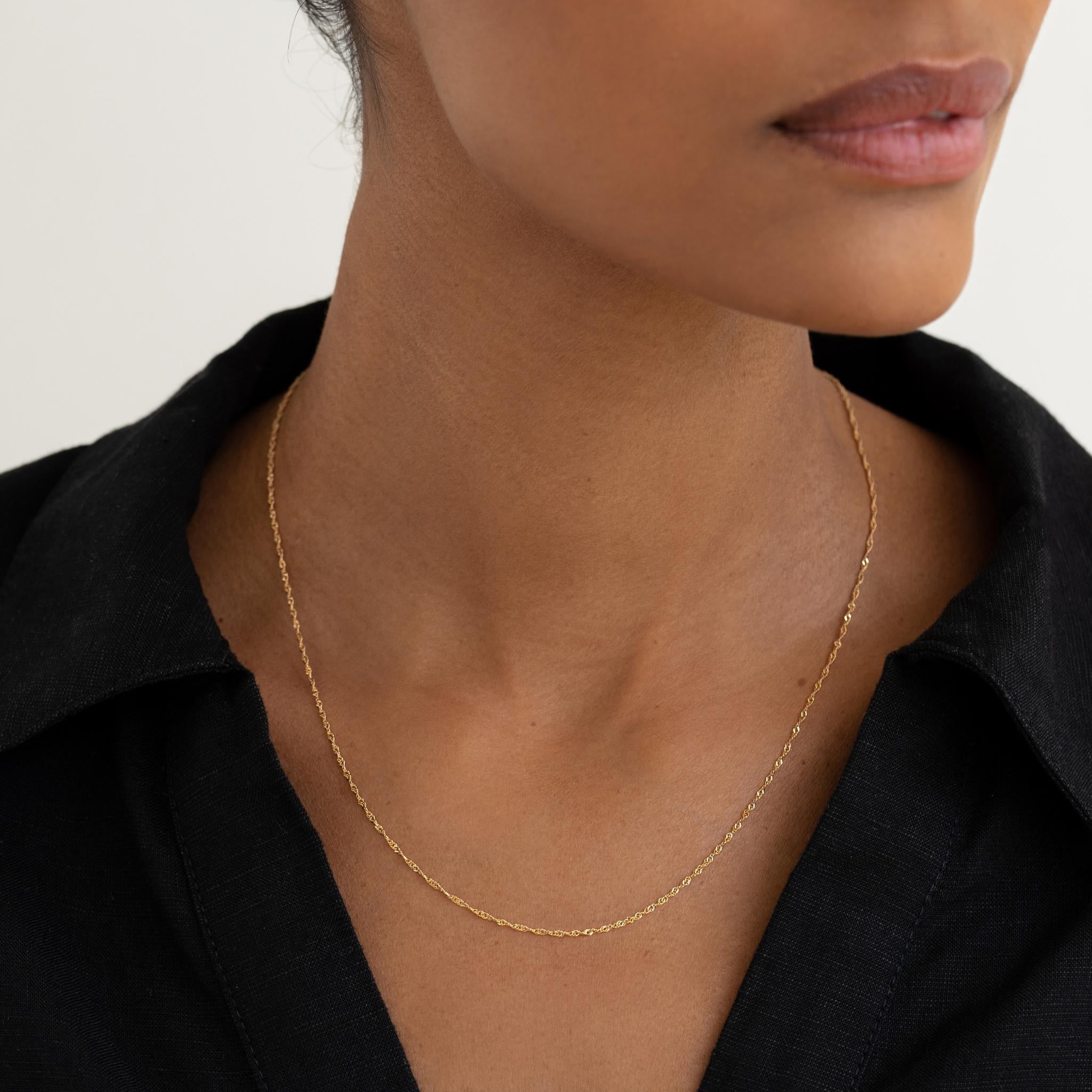 14K Gold Light Traces Twist Chain Necklace