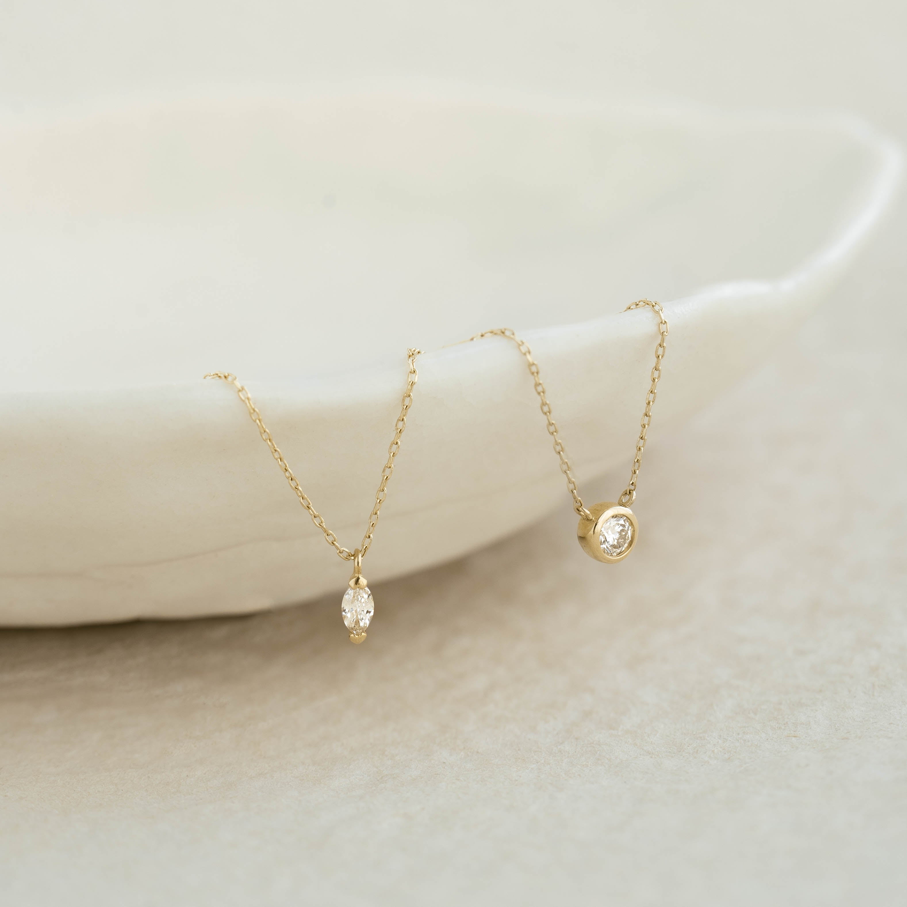 14K Gold Aletta Marquise Diamond Necklace