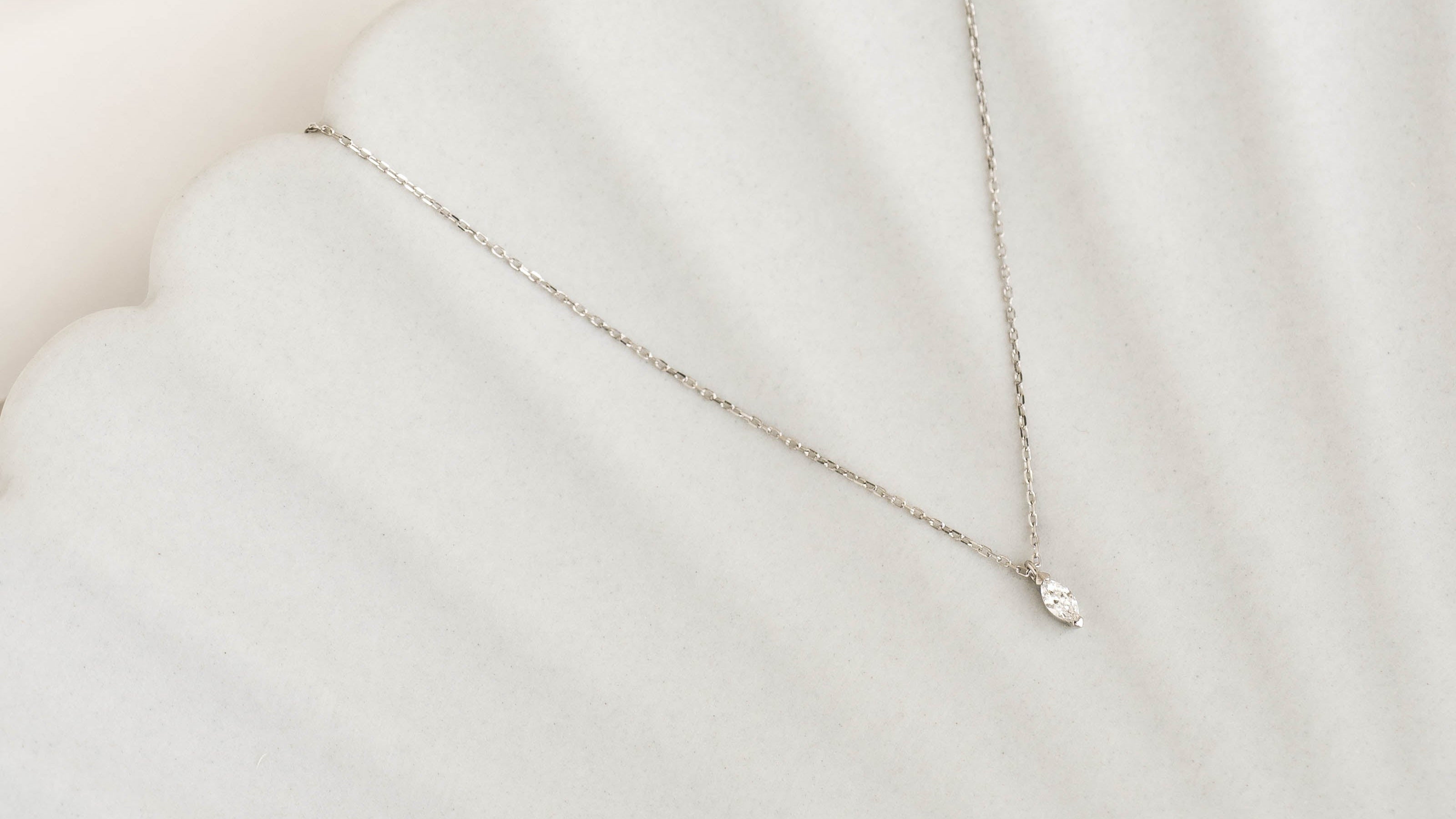 14K White Gold Aletta Marquise Diamond Necklace