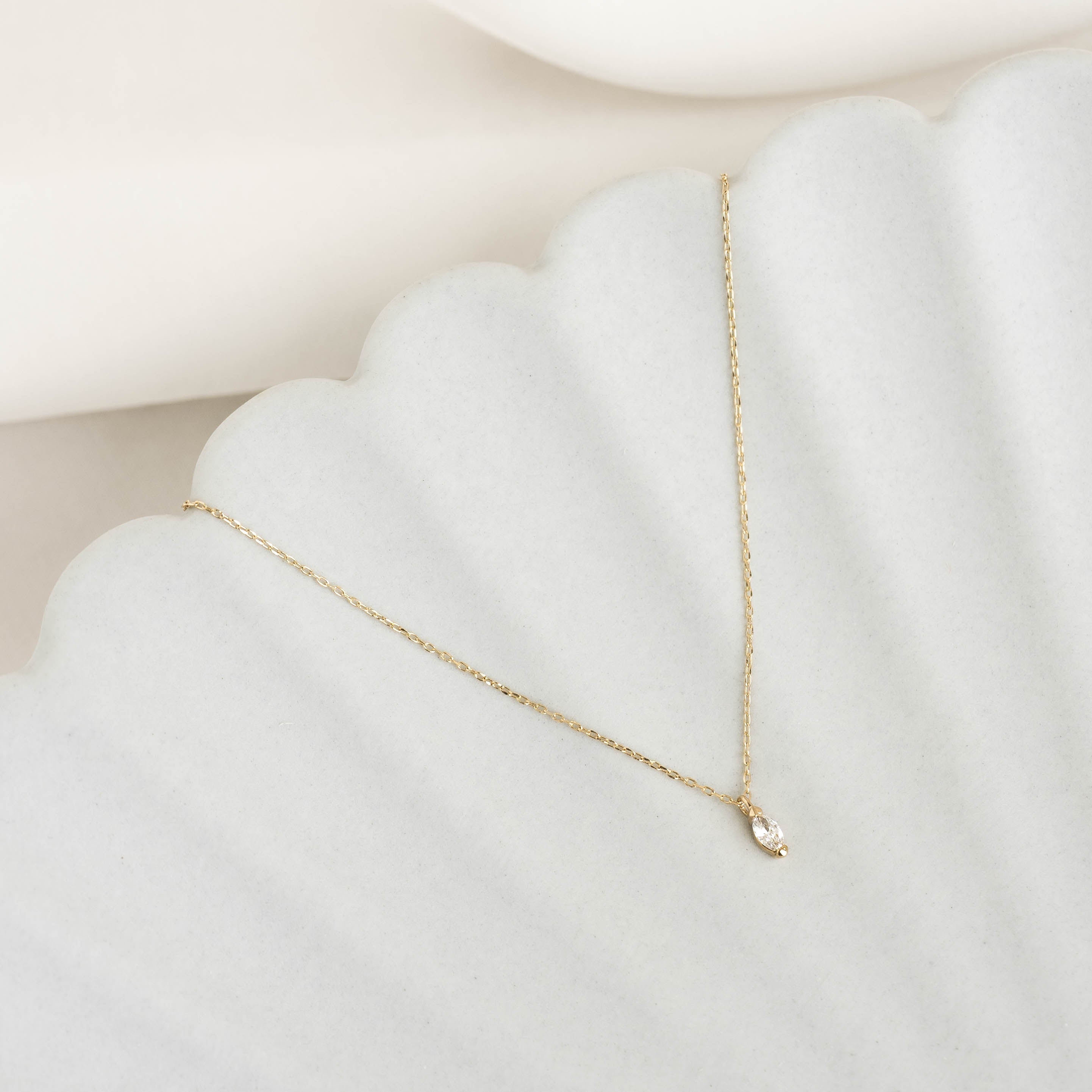 14K Gold Aletta Marquise Diamond Necklace